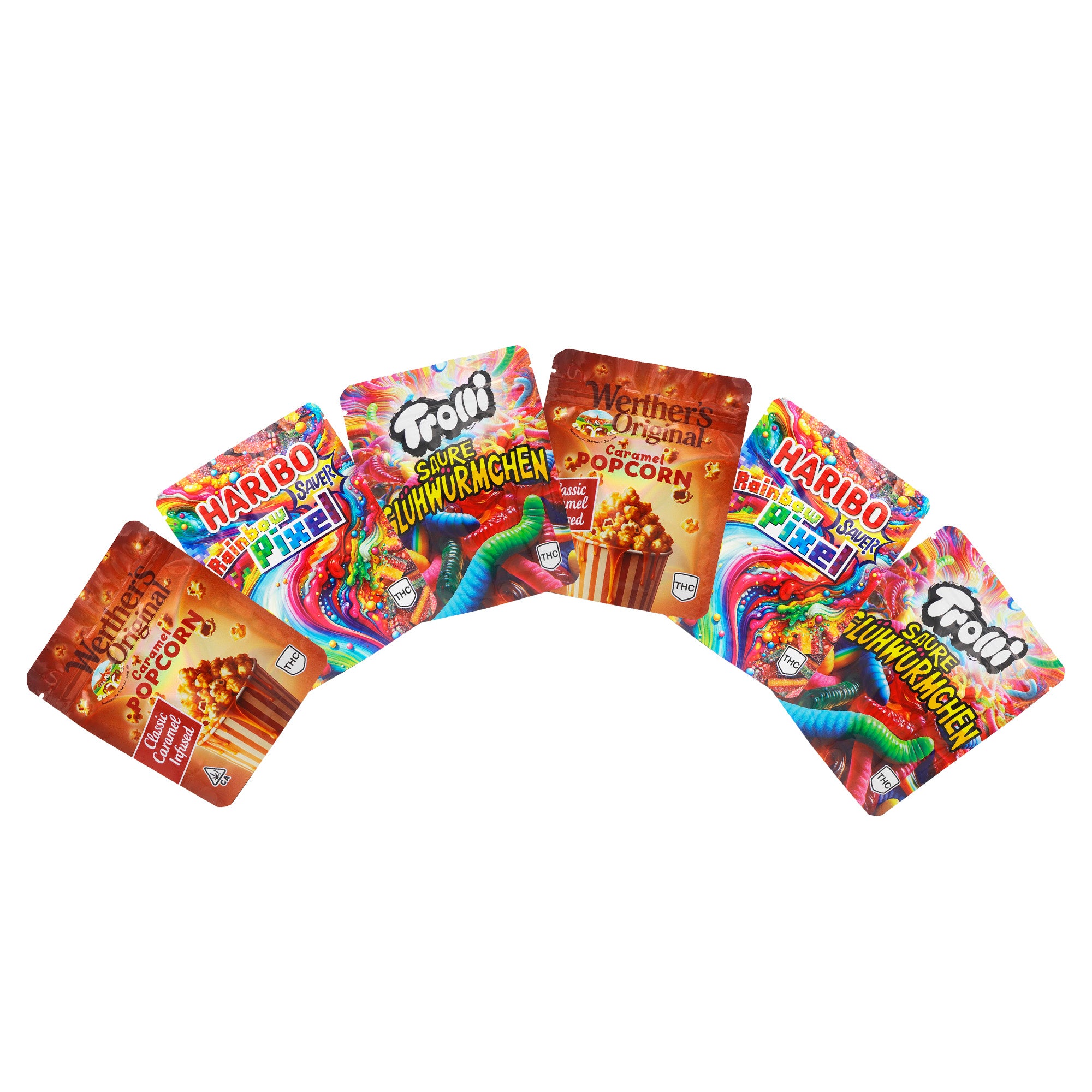 Holographic Candies Designed Smell Proof Metallized Foil Holographic Candies Designed Smell Proof Metallized Foil
