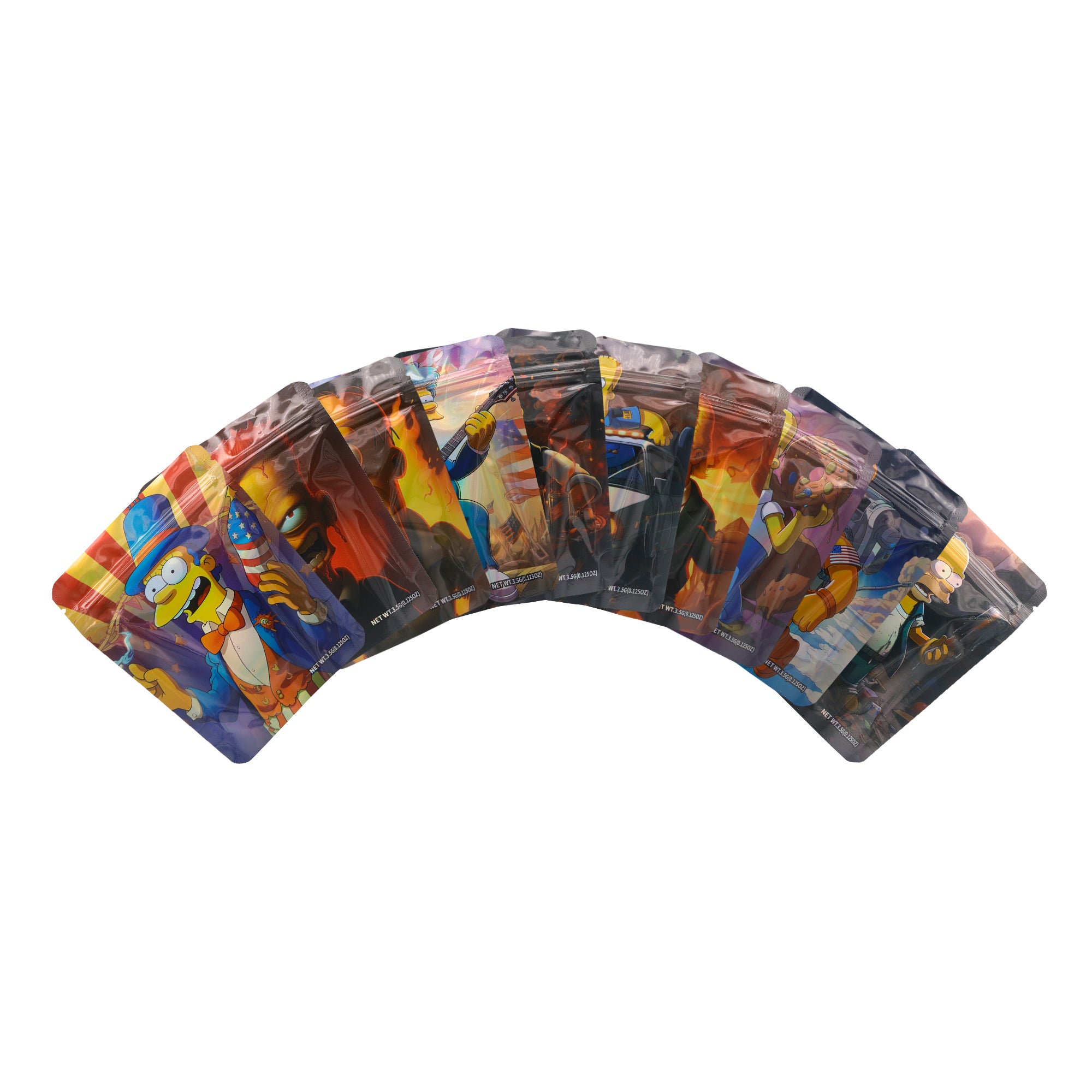 Holographic Cartoon Family Smell Proof Metallized Foil Stand Holographic Cartoon Family Smell Proof Metallized Foil Stand