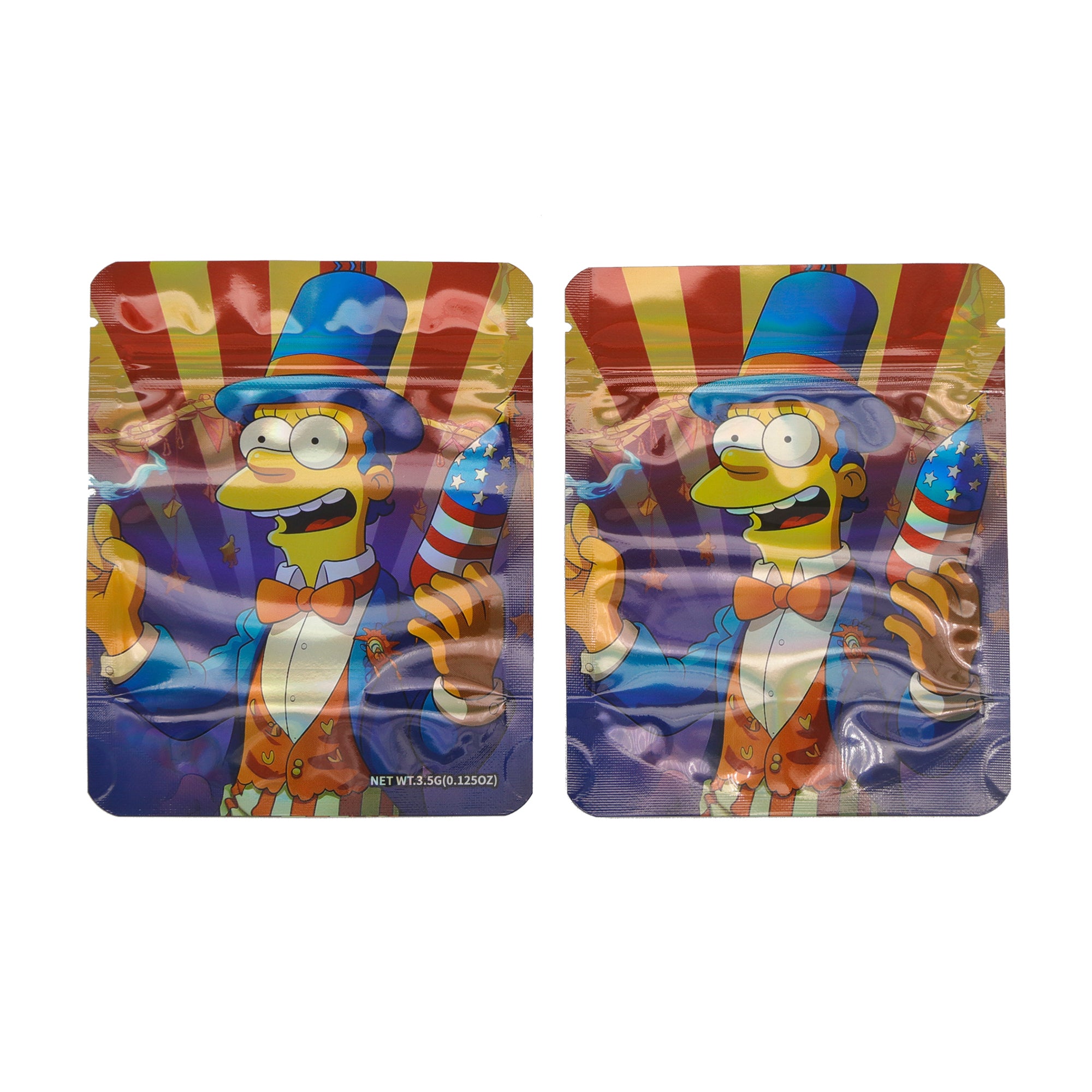 Holographic Cartoon Family Smell Proof Metallized Foil Stand Holographic Cartoon Family Smell Proof Metallized Foil Stand