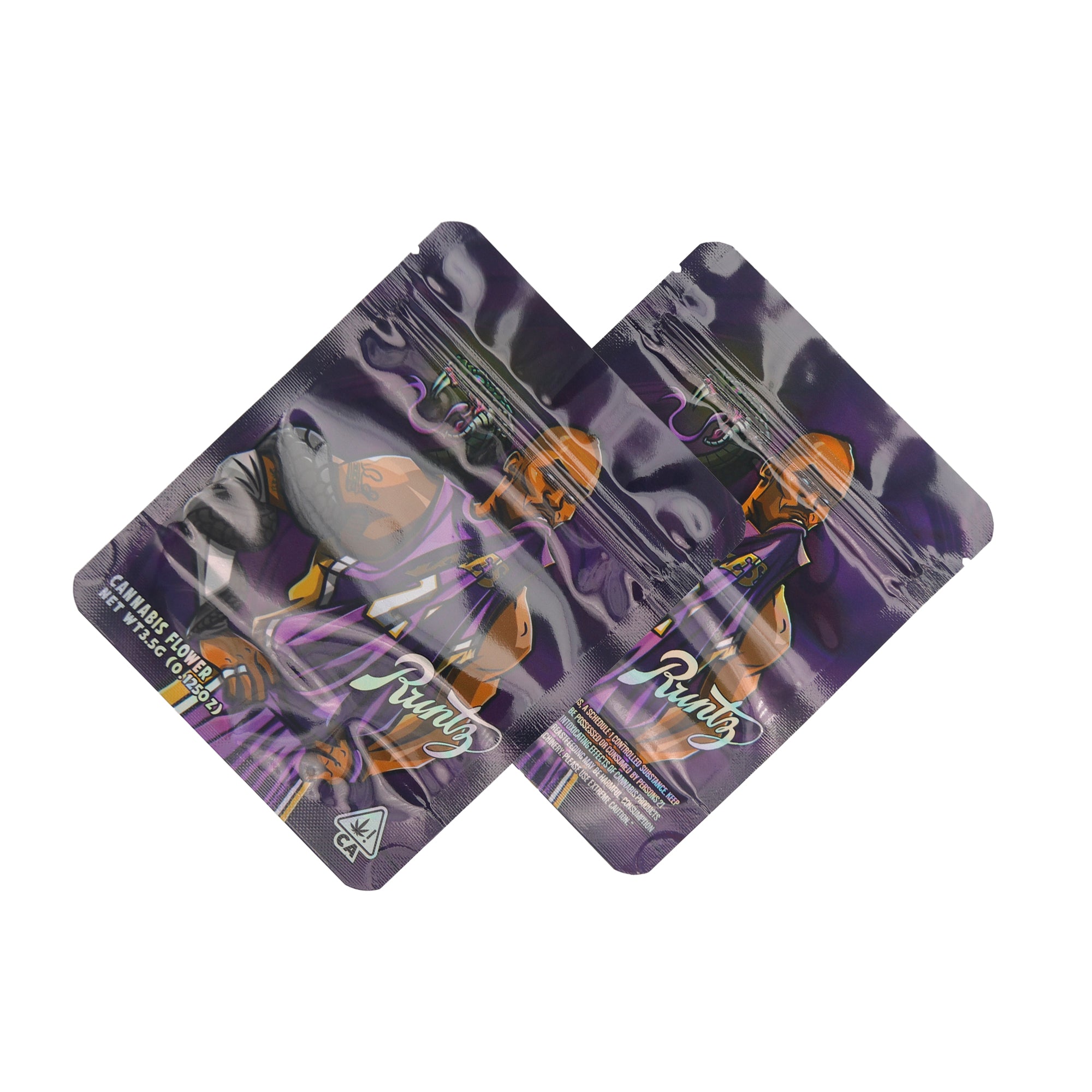 Holographic LA Team Smell Proof Metallized Foil Stand Strong Holographic LA Team Smell Proof Metallized Foil Stand Strong