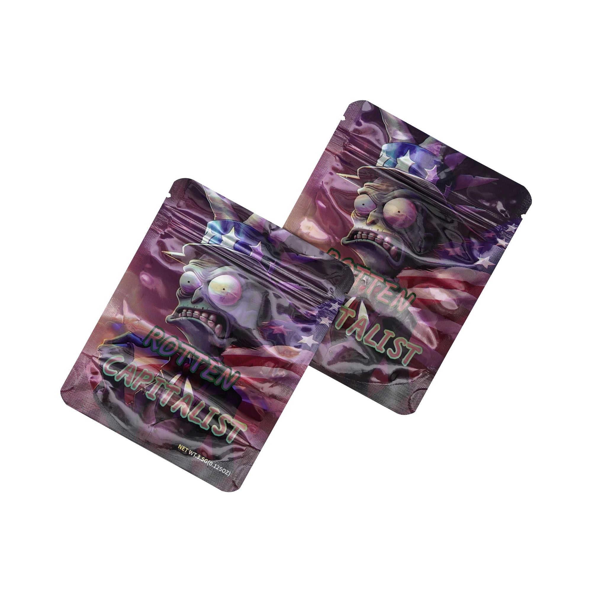 Holographic Liberty Flower Smell Proof Metallized Foil Stand Holographic Liberty Flower Smell Proof Metallized Foil Stand
