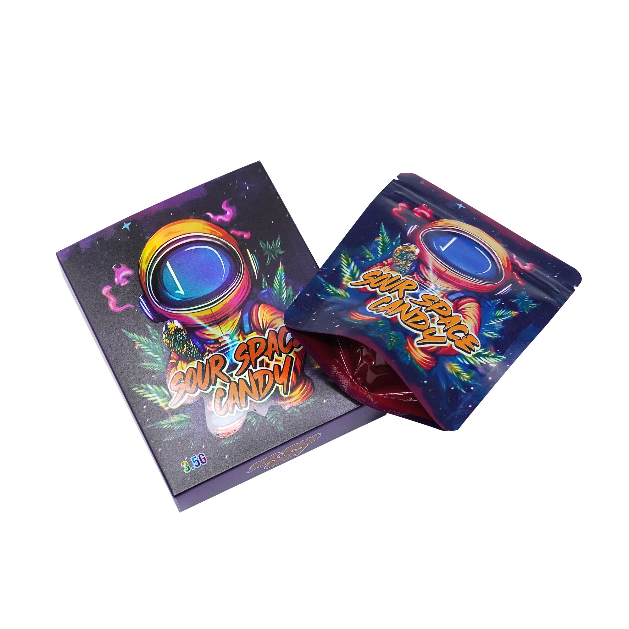 Holographic Space Candy Smell Proof Metallized Foil Stand