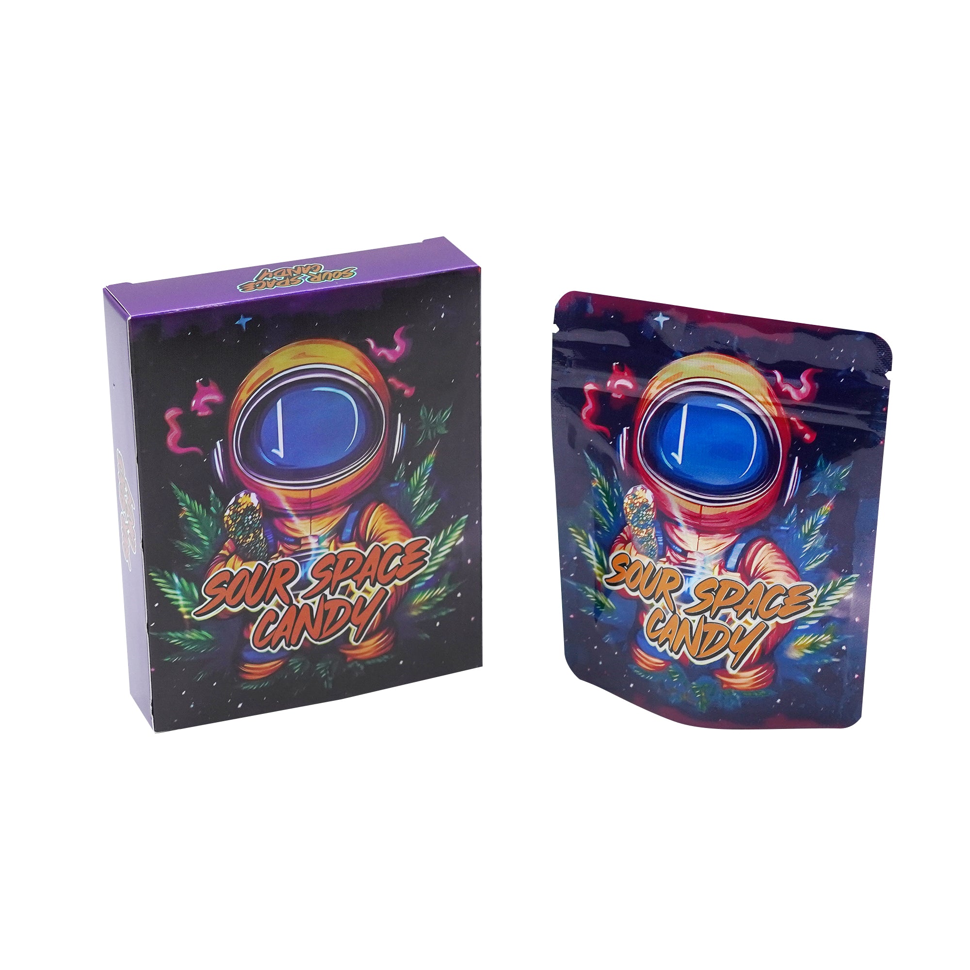 Holographic Space Candy Smell Proof Metallized Foil Stand Holographic Space Candy Smell Proof Metallized Foil Stand