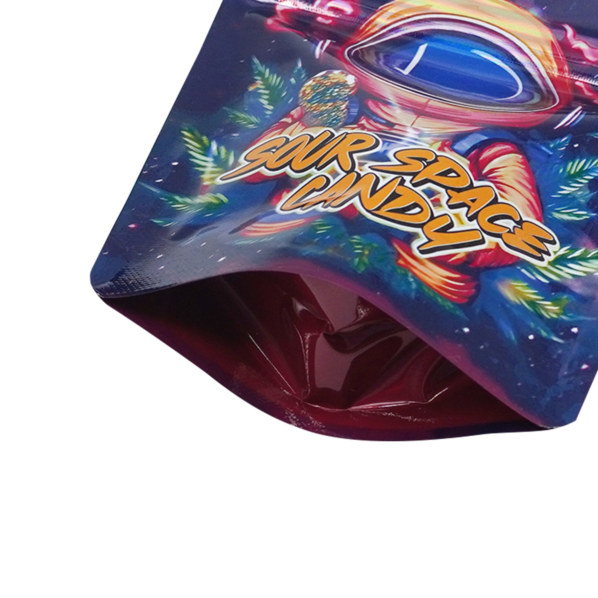 Holographic Space Candy Smell Proof Metallized Foil Stand Holographic Space Candy Smell Proof Metallized Foil Stand