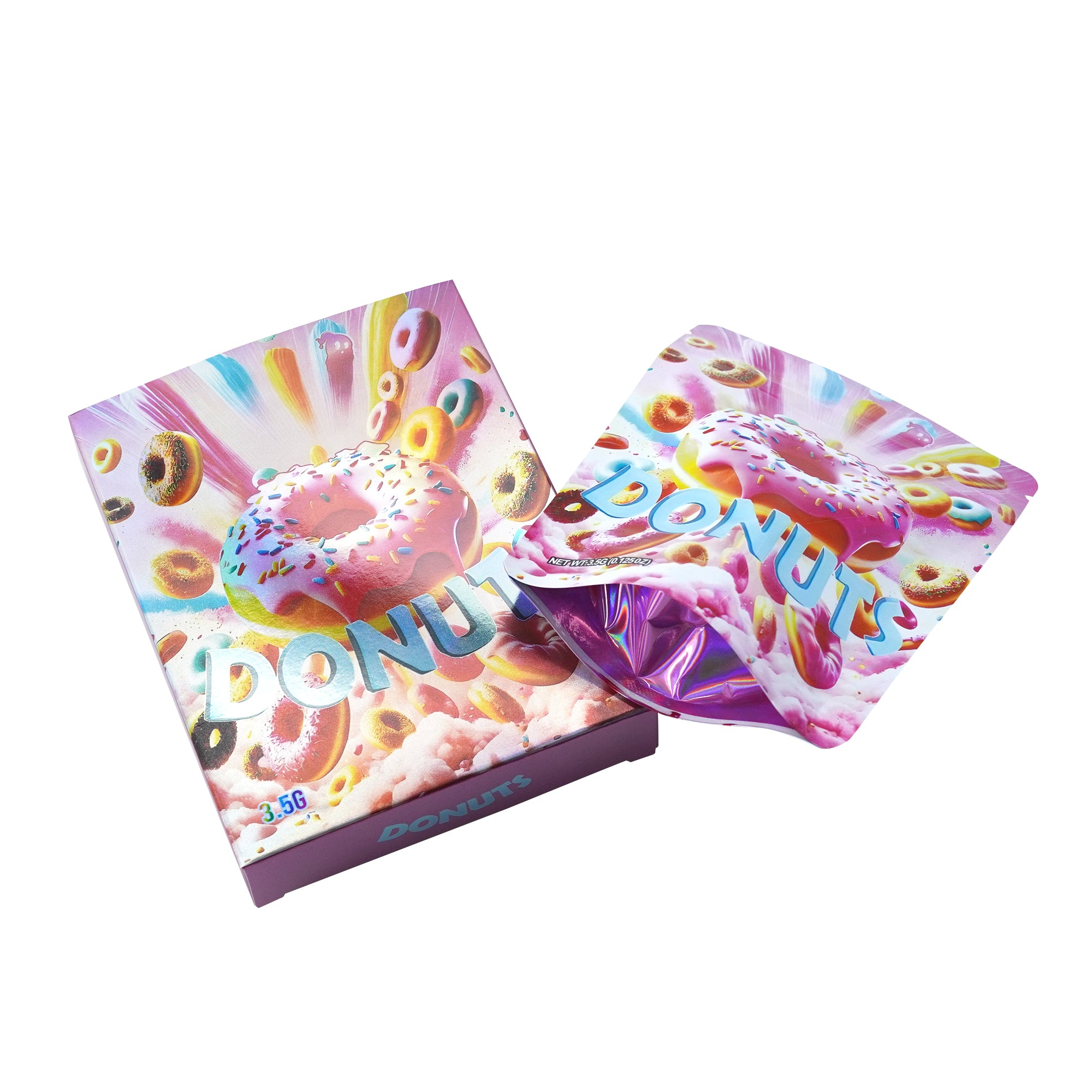 Holographic Sprinkle Donuts Smell Proof Metallized Foil Holographic Sprinkle Donuts Smell Proof Metallized Foil