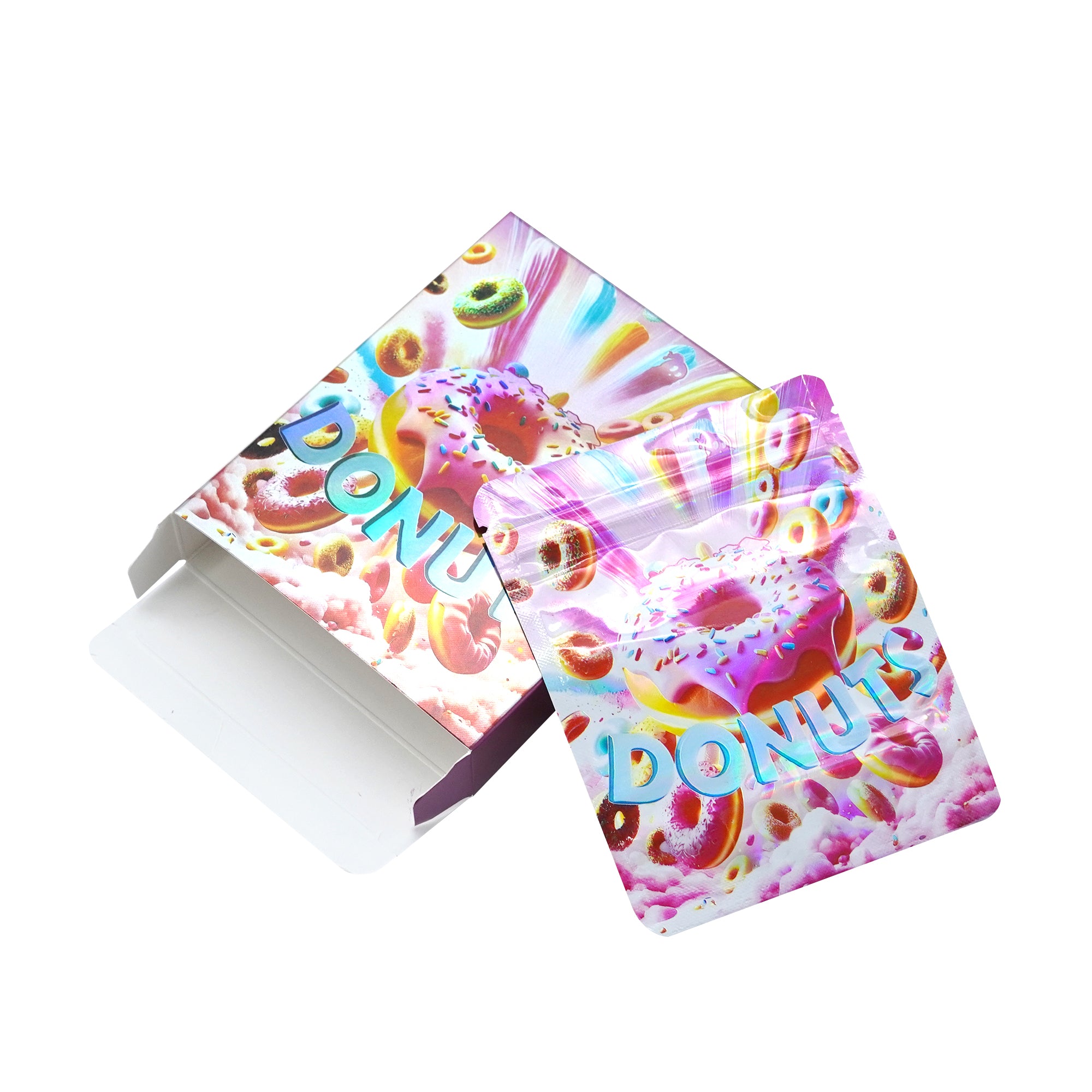 Holographic Sprinkle Donuts Smell Proof Metallized Foil Holographic Sprinkle Donuts Smell Proof Metallized Foil