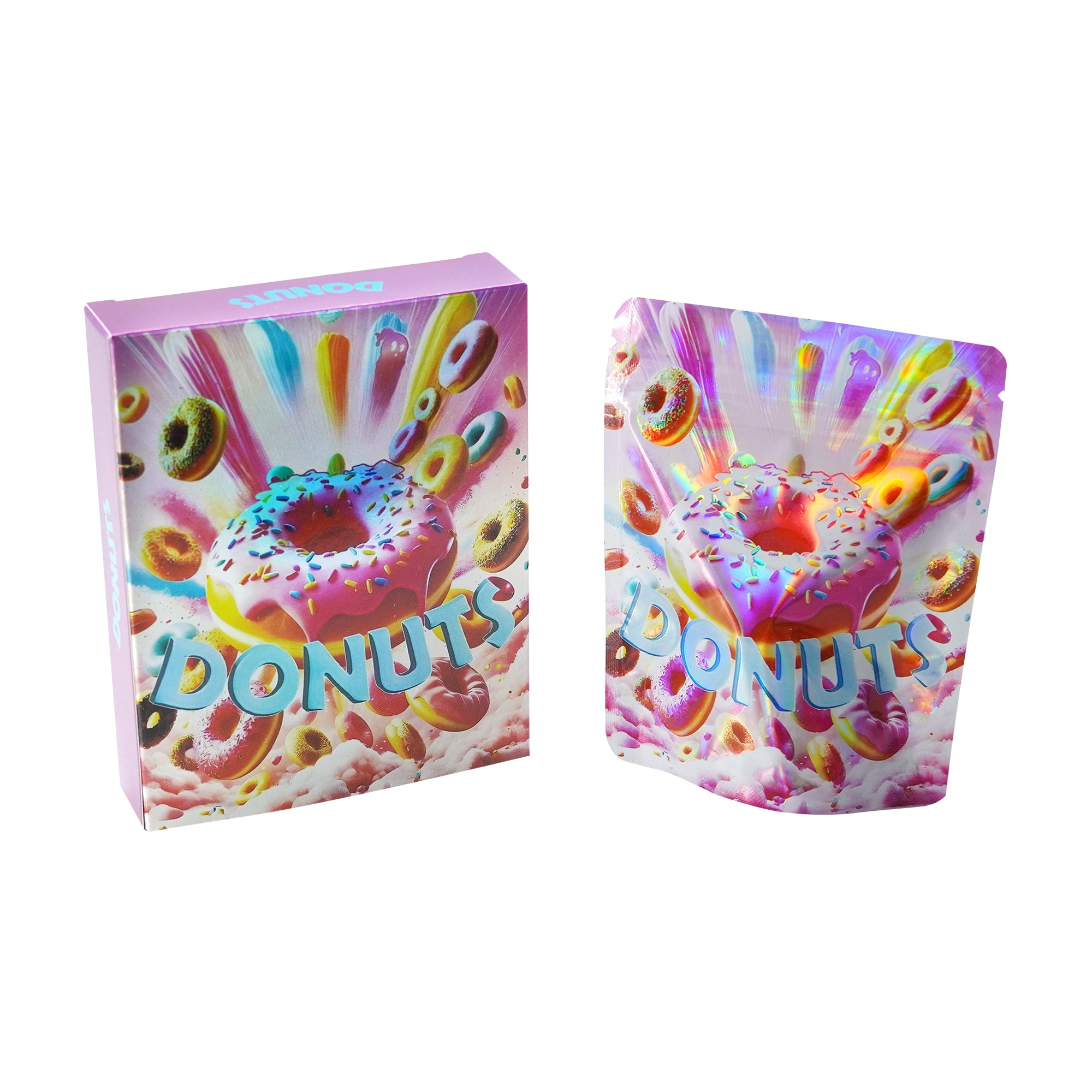 Holographic Sprinkle Donuts Smell Proof Metallized Foil Holographic Sprinkle Donuts Smell Proof Metallized Foil