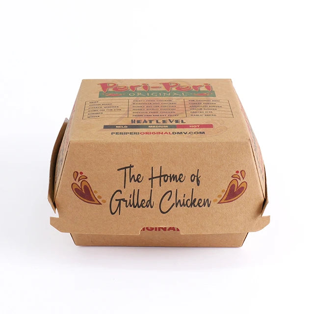 Custom Printed Logo Kraft Paper Box Hamburger Box With PE
