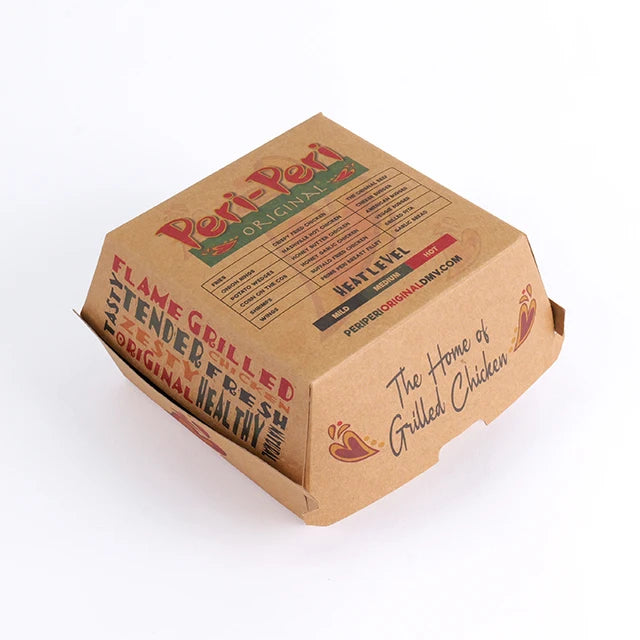 Custom Printed Logo Kraft Paper Box Hamburger Box With PE Custom Printed Logo Kraft Paper Box Hamburger Box With PE