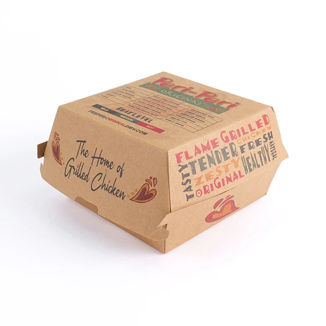 Custom Printed Logo Kraft Paper Box Hamburger Box With PE Custom Printed Logo Kraft Paper Box Hamburger Box With PE