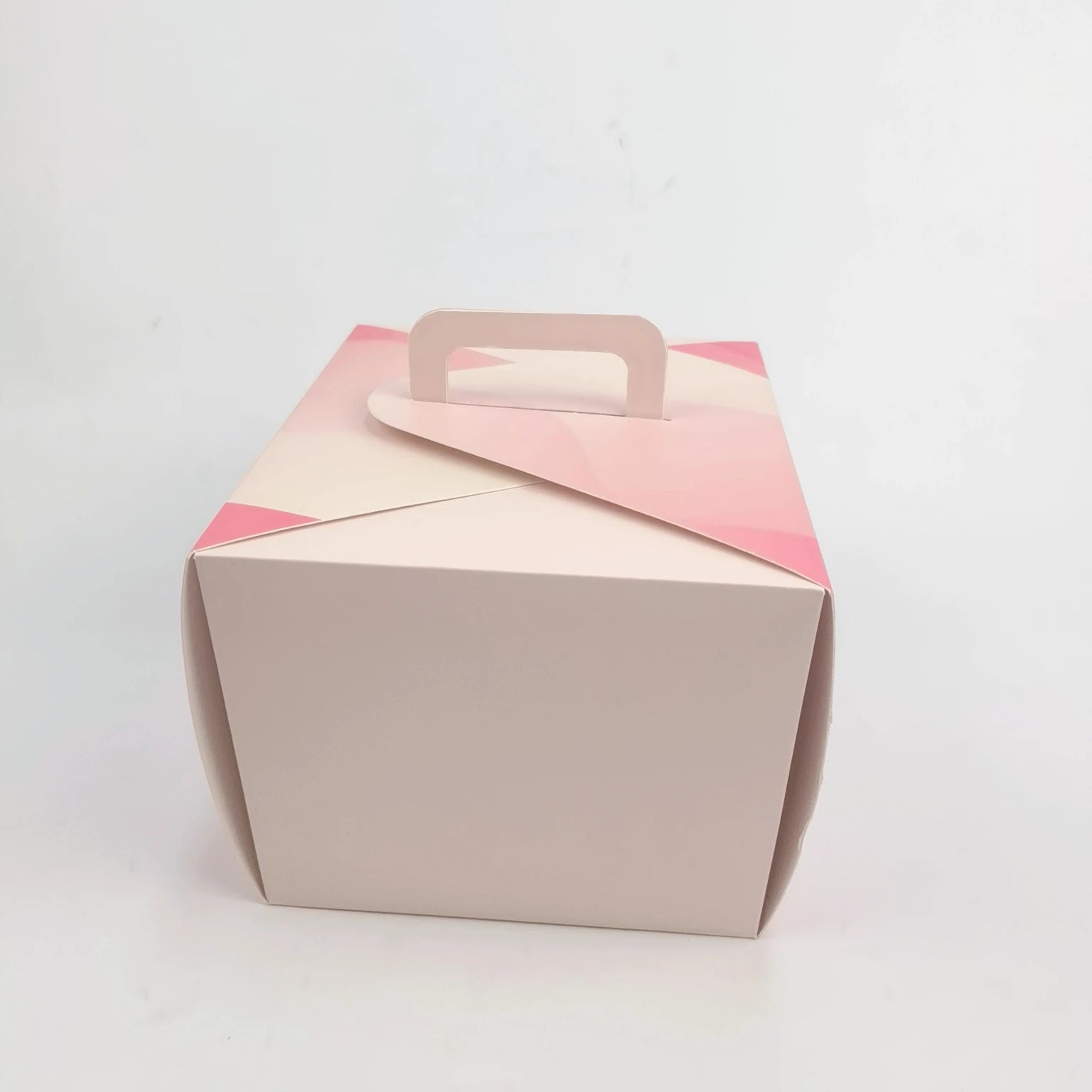 Pink Custom Printed Logo Food Grade Art Paper Cake Box With