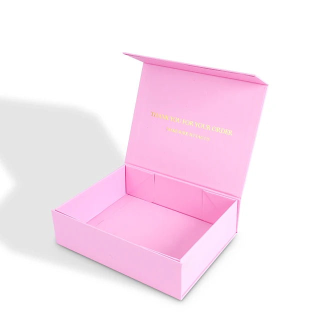 Pink Customized Size Uv Coating Logo Foldable Magnetic Boxes Pink Customized Size Uv Coating Logo Foldable Magnetic Boxes