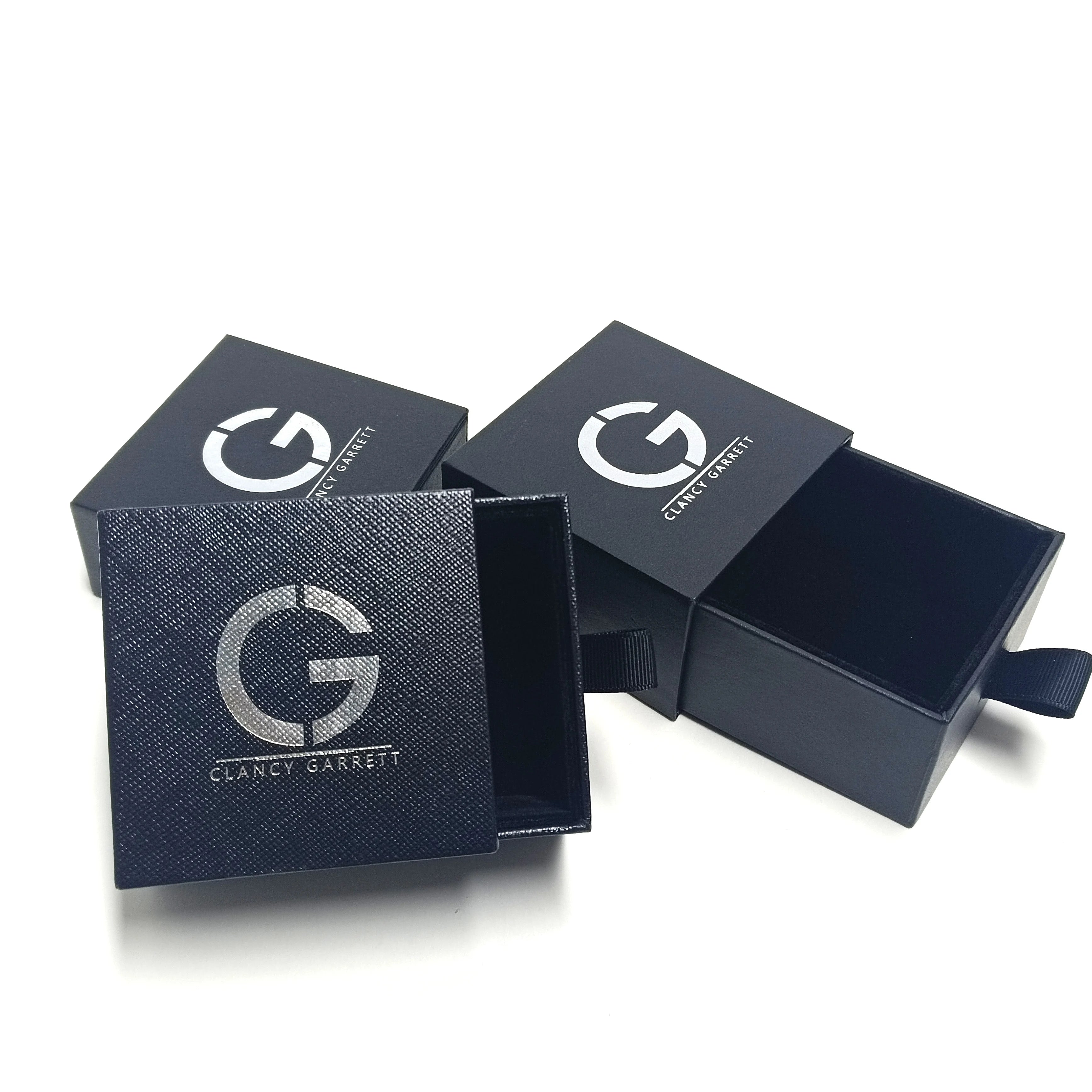 Luxury Necklace Black Cardboard Square Gift Box With Bag Luxury Necklace Black Cardboard Square Gift Box With Bag