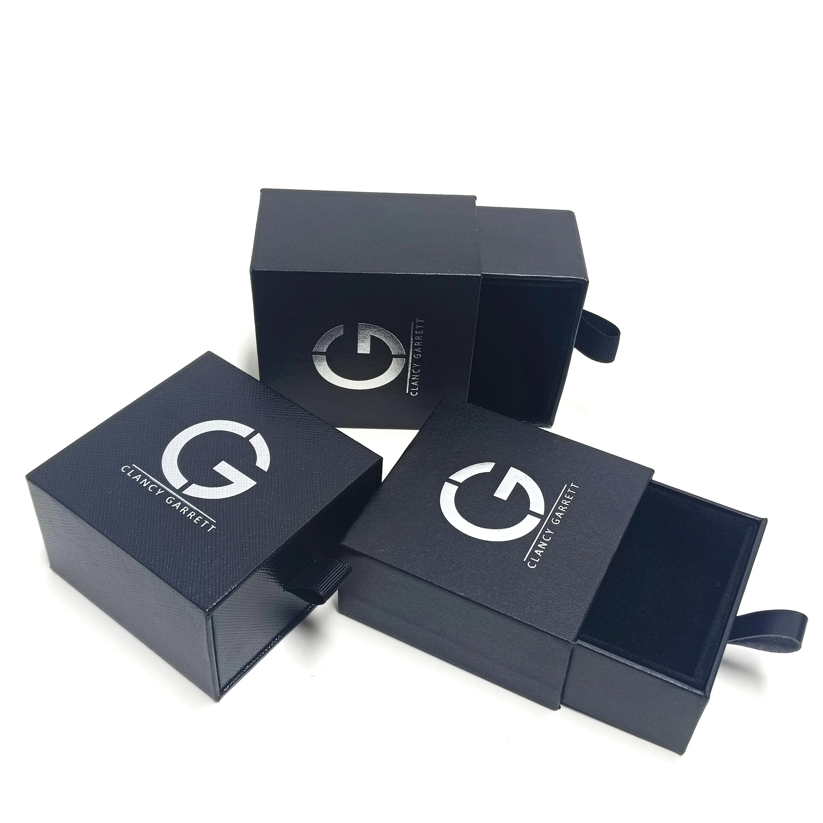 Luxury Necklace Black Cardboard Square Gift Box With Bag Luxury Necklace Black Cardboard Square Gift Box With Bag