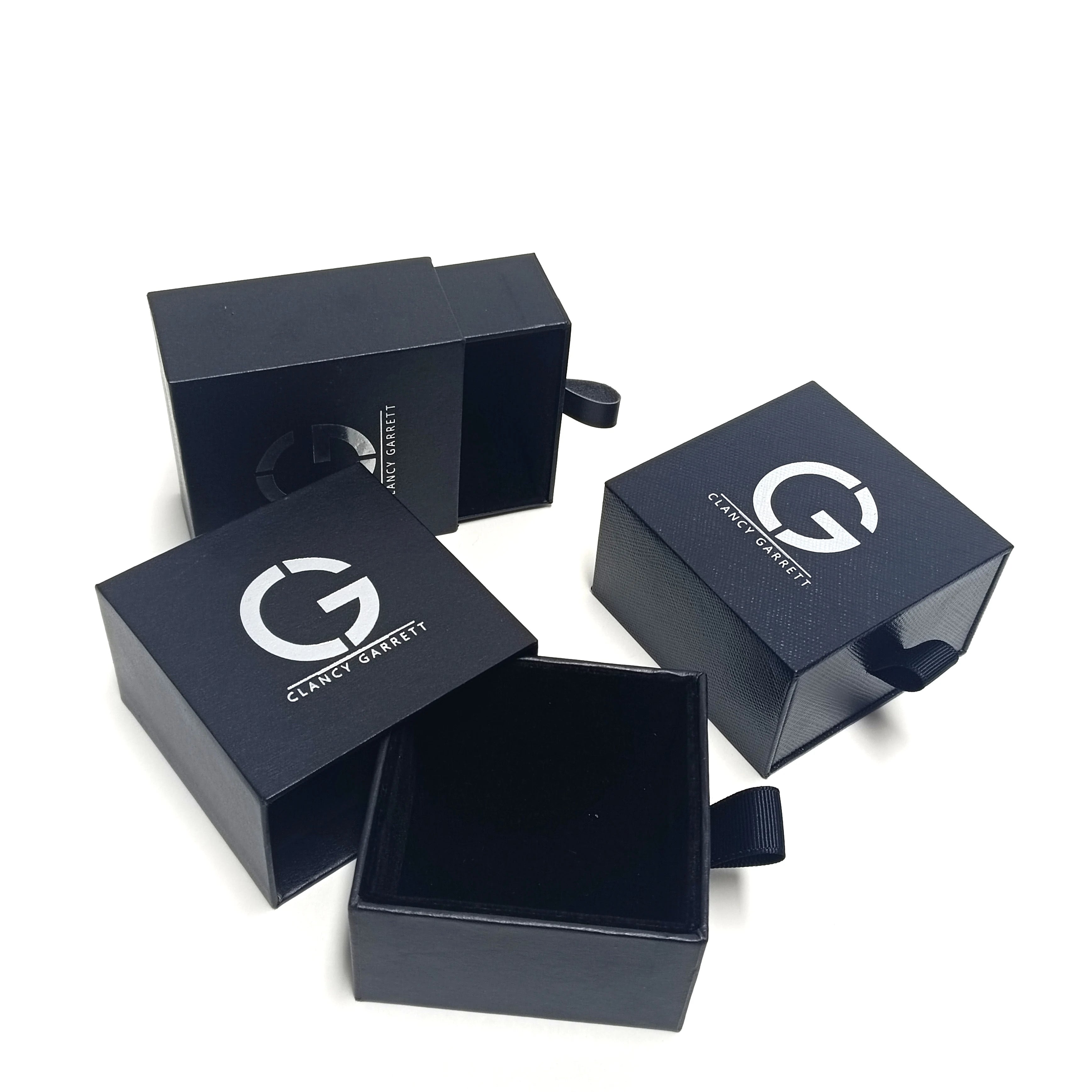 Luxury Necklace Black Cardboard Square Gift Box With Bag Luxury Necklace Black Cardboard Square Gift Box With Bag