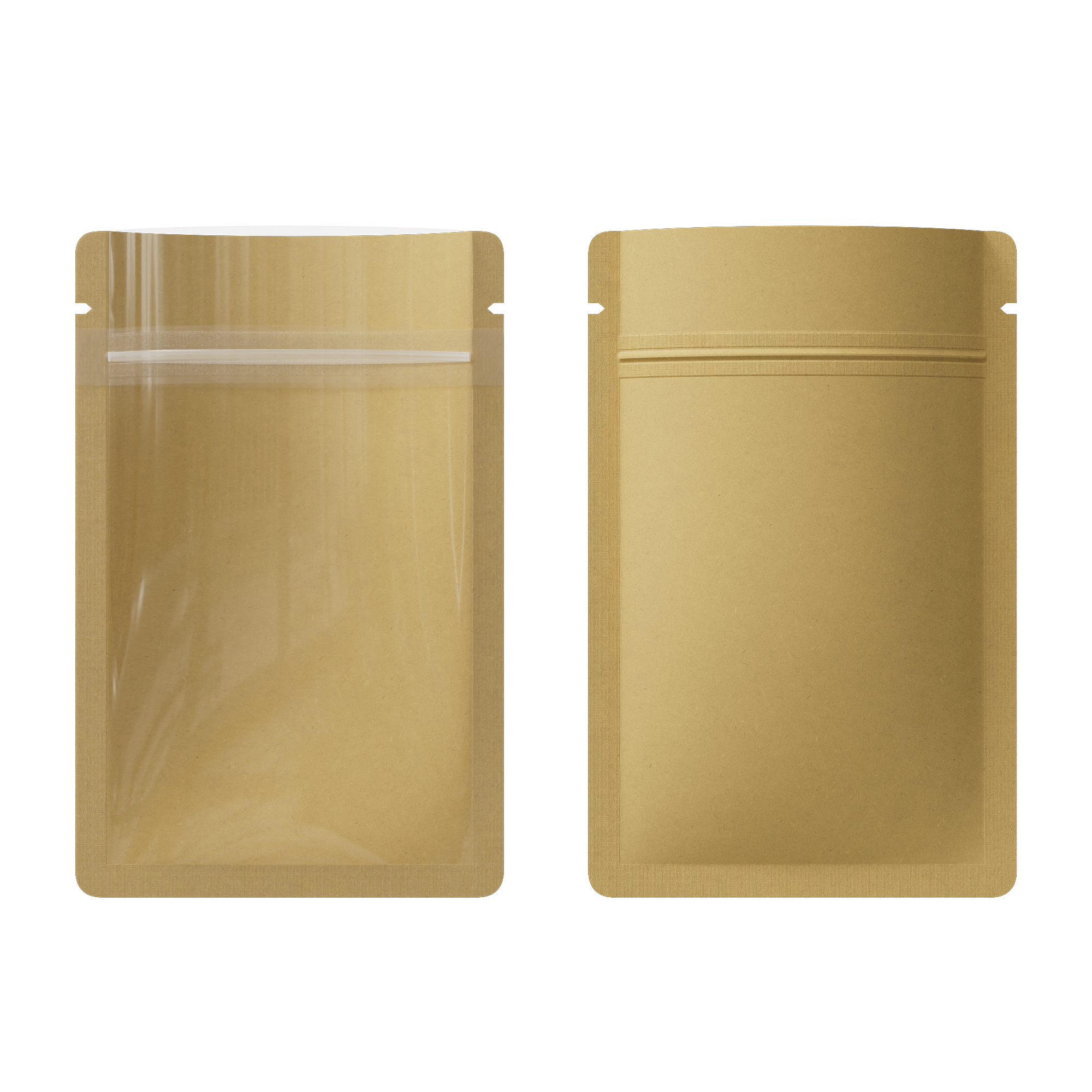 Krafty Brown Flat Zipper Seal Bags – Half Non-Laminated Krafty Brown Flat Zipper Seal Bags – Half Non-Laminated