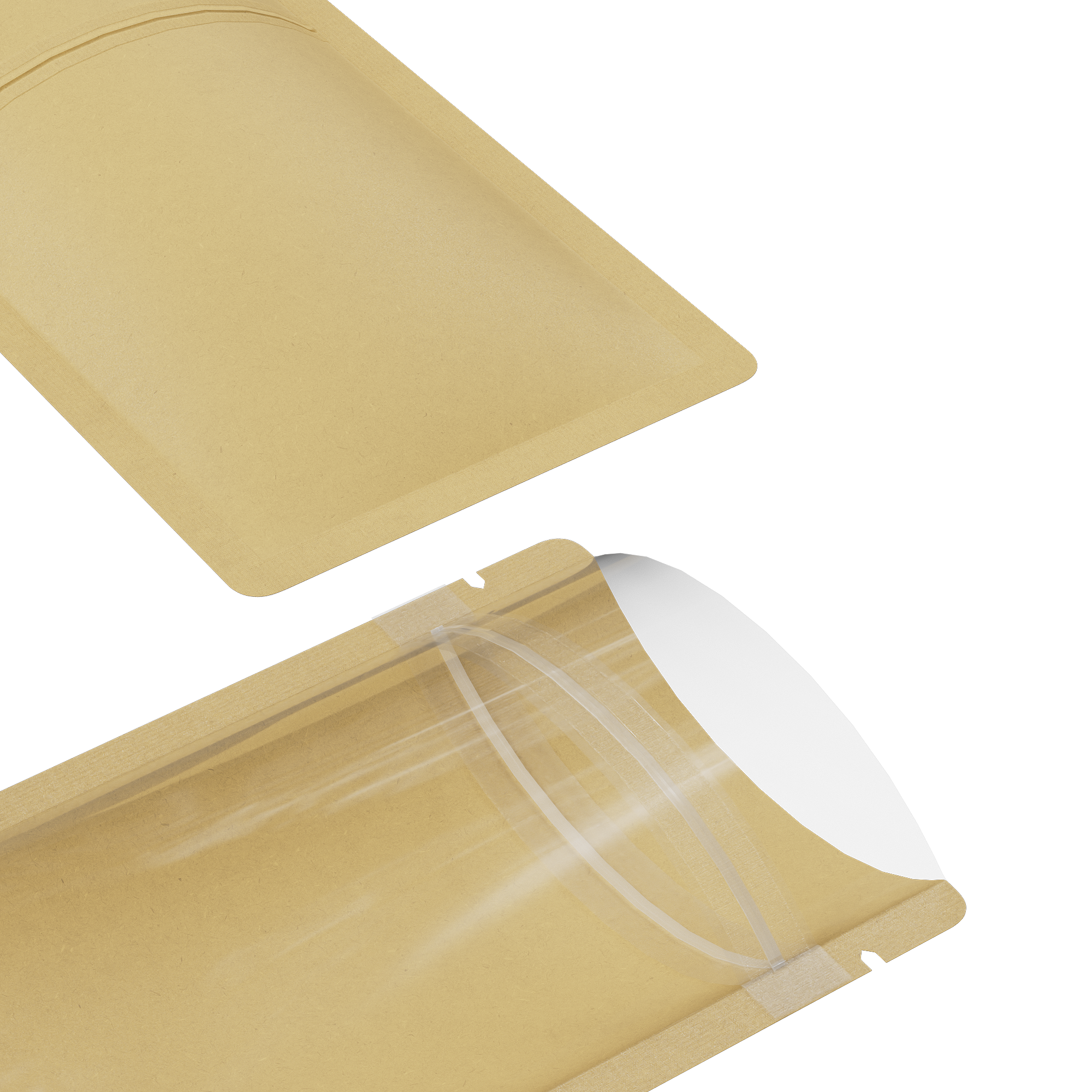 Krafty Brown Flat Zipper Seal Bags – Half Non-Laminated Krafty Brown Flat Zipper Seal Bags – Half Non-Laminated