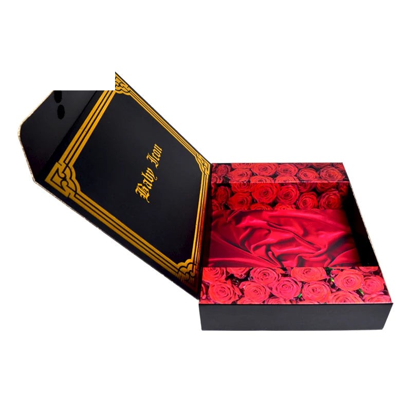 Luxury Customized Shape Matte Black Box With Gold Foil Luxury Customized Shape Matte Black Box With Gold Foil