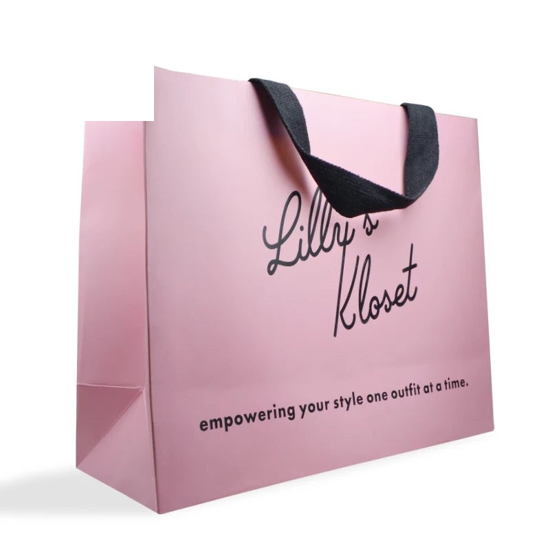 Luxury Eco-Friendly White Kraft Paper Gift Bag with Ribbon