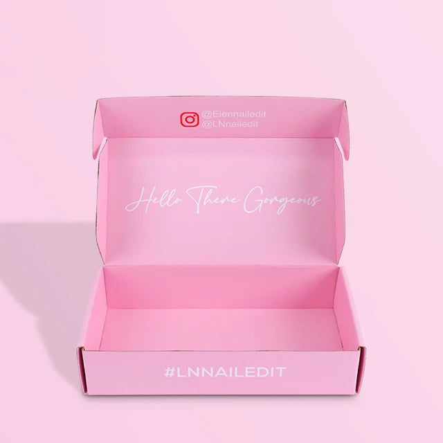 Luxury Pink Corrugated Shipping Box Customized Matte
