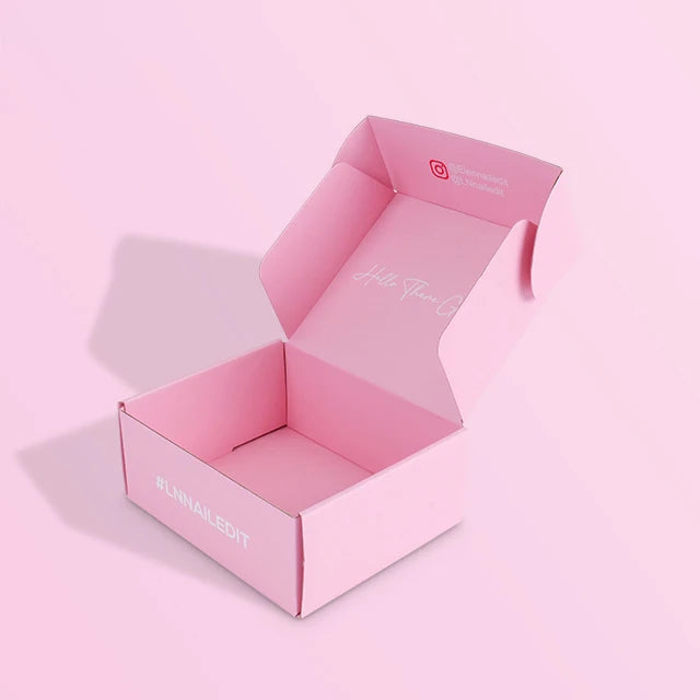 Luxury Pink Corrugated Shipping Box Customized Matte Luxury Pink Corrugated Shipping Box Customized Matte