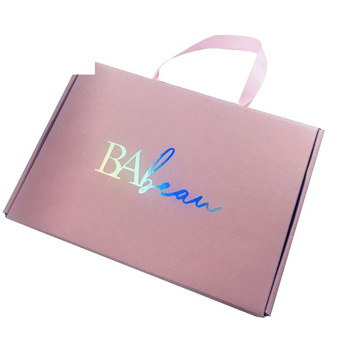 Luxury Sliver Foil logo Skin Care Corrugated Shipping pink Luxury Sliver Foil logo Skin Care Corrugated Shipping pink