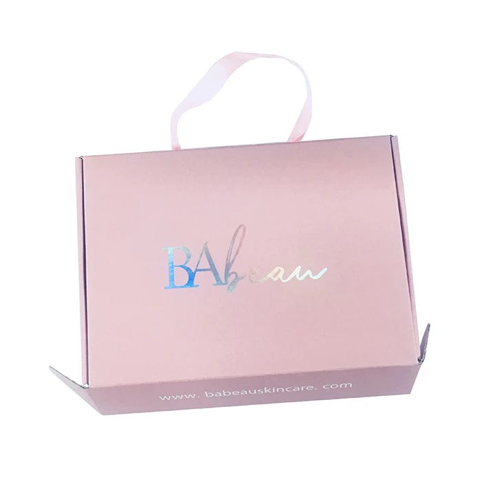 Luxury Sliver Foil logo Skin Care Corrugated Shipping pink Luxury Sliver Foil logo Skin Care Corrugated Shipping pink