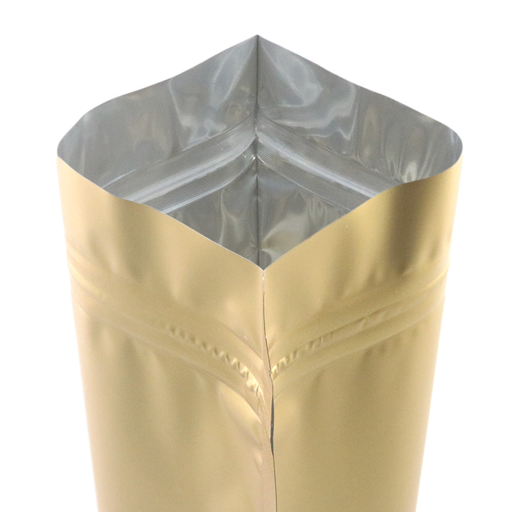 Matte Antique Gold FALALALALA Designed Window Mylar Stand Matte Antique Gold FALALALALA Designed Window Mylar Stand