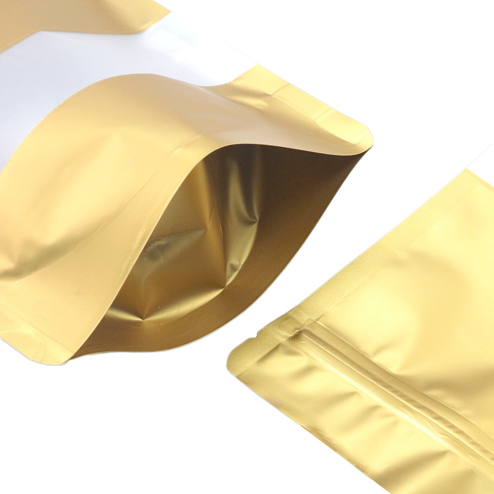 Matte Antique Gold FALALALALA Designed Window Mylar Stand Matte Antique Gold FALALALALA Designed Window Mylar Stand