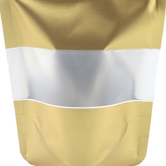 Matte Antique Gold FALALALALA Designed Window Mylar Stand Matte Antique Gold FALALALALA Designed Window Mylar Stand