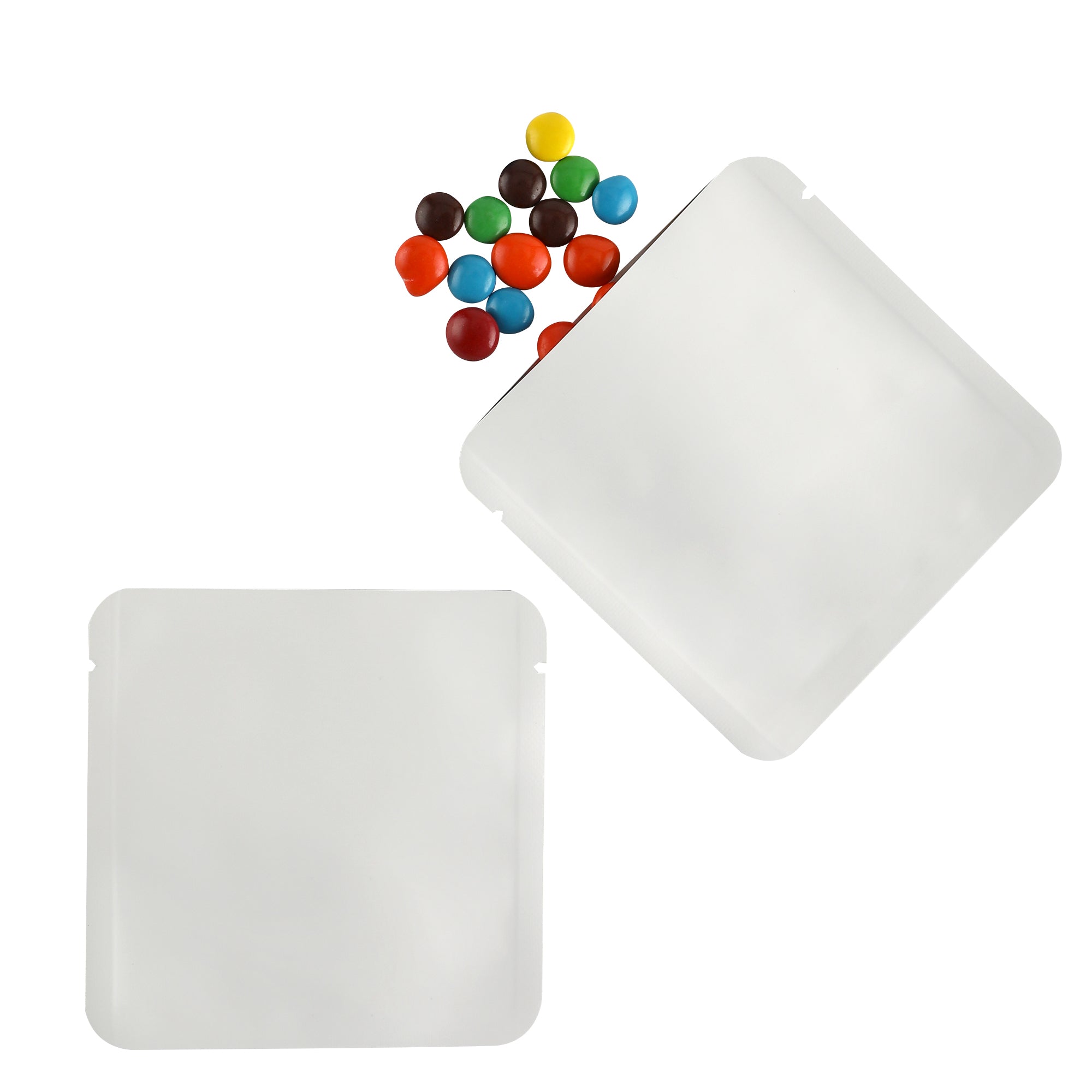 Matte Coconut White Square Aluminum Foil Packaging Bag with Matte Coconut White Square Aluminum Foil Packaging Bag with
