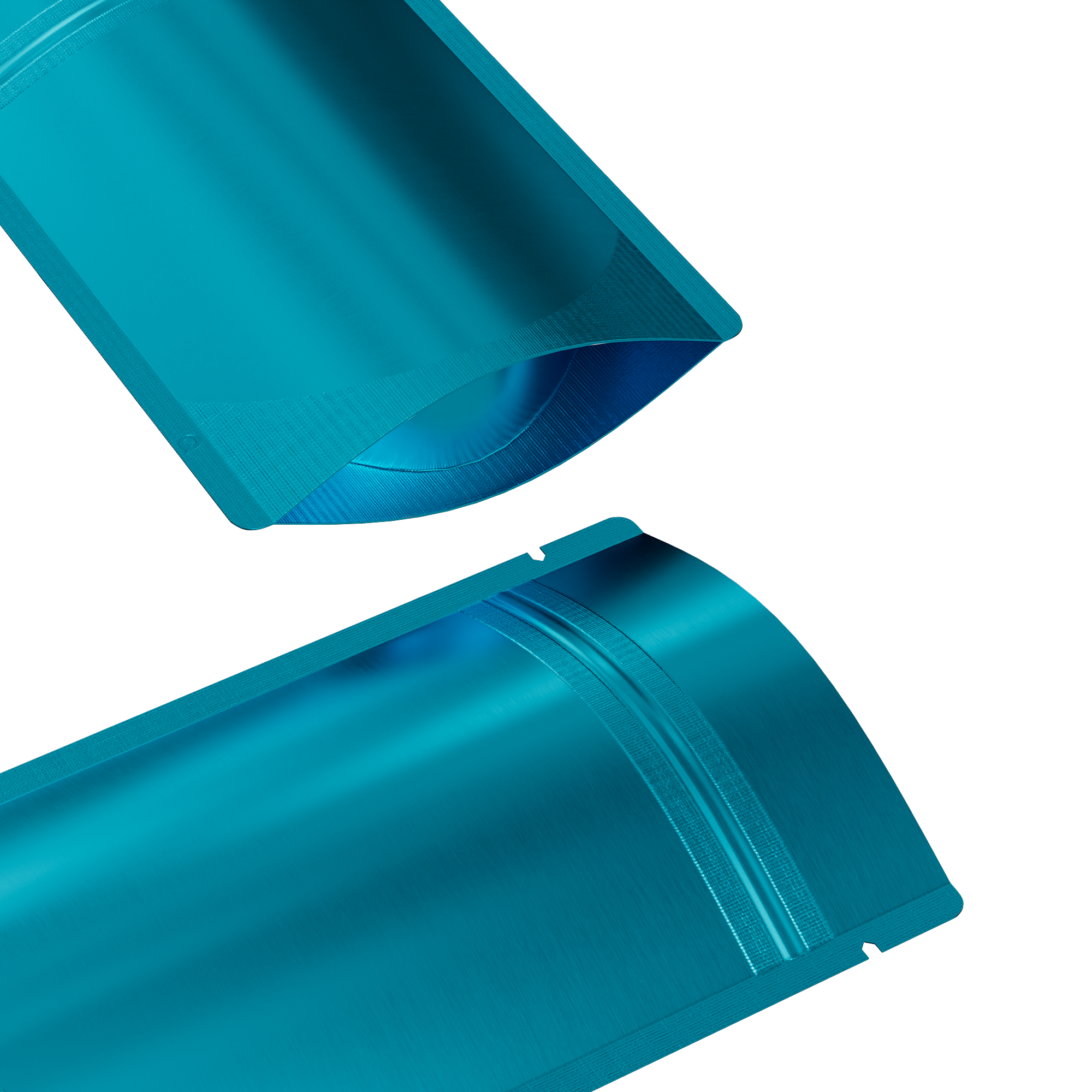 Matte Cool Blue Mylar Stand Strong Bags with Rounded Corners Matte Cool Blue Mylar Stand Strong Bags with Rounded Corners