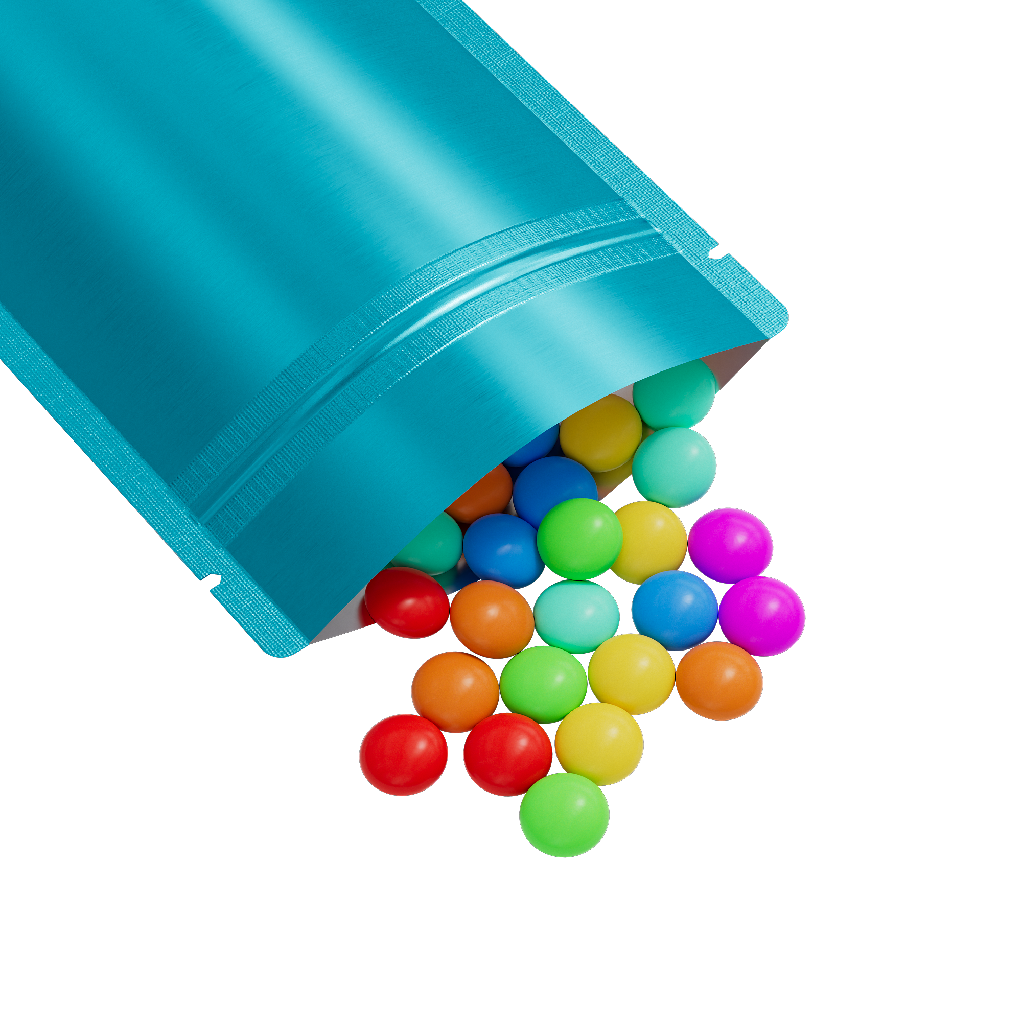 Matte Cool Blue Mylar Stand Strong Bags with Rounded Corners Matte Cool Blue Mylar Stand Strong Bags with Rounded Corners