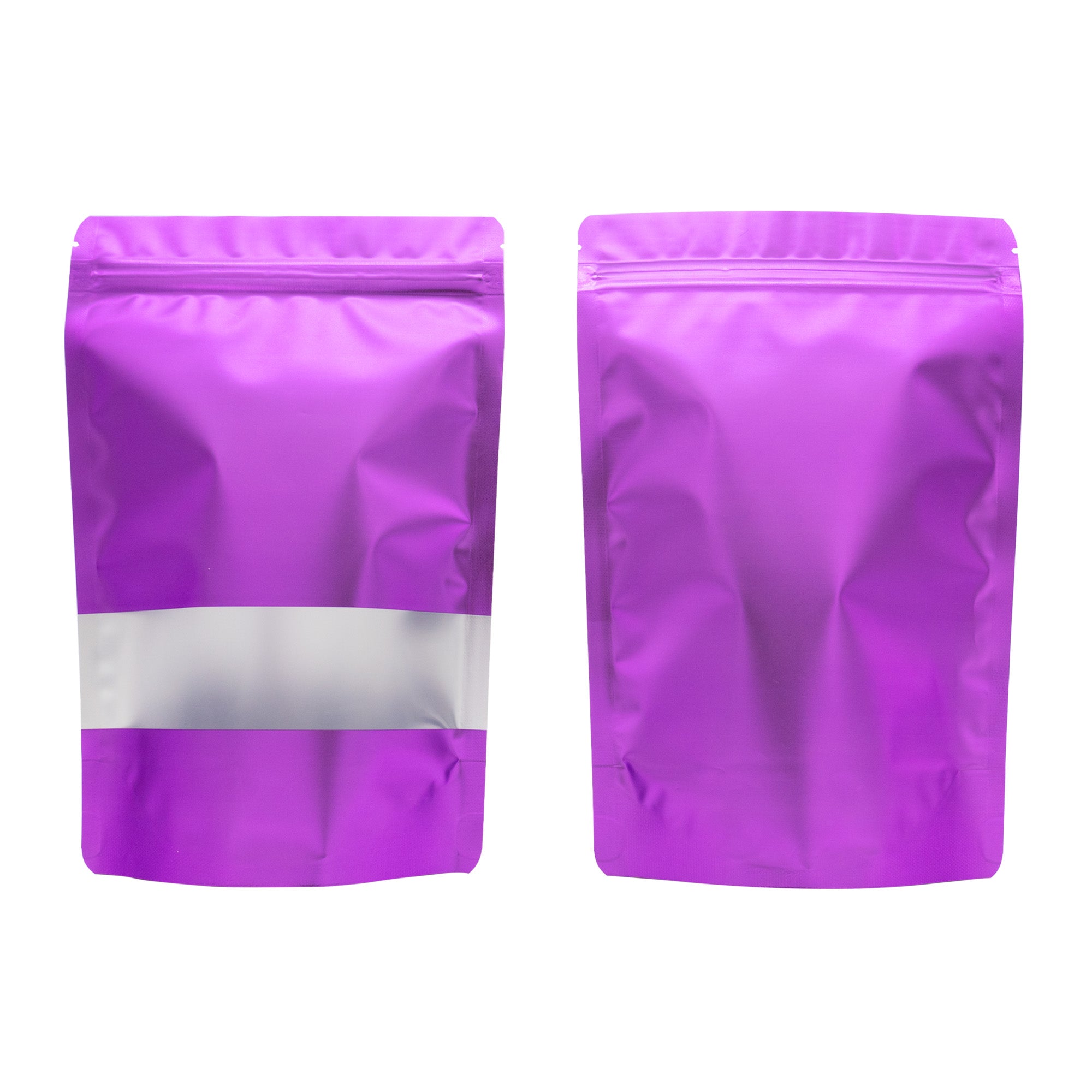 Matte Eggplant Purple Frosted Window Mylar Stand Strong Bags
