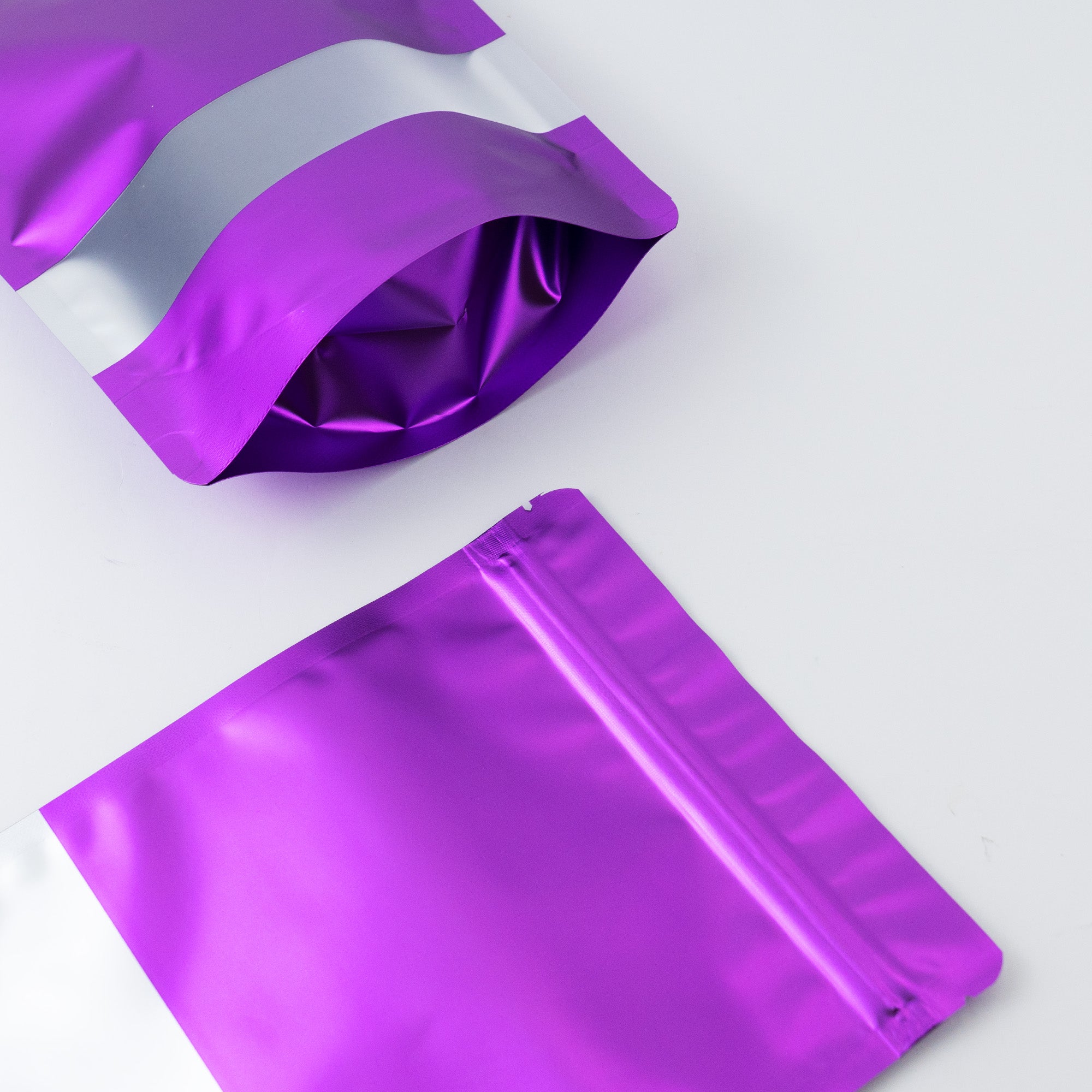 Matte Eggplant Purple Frosted Window Mylar Stand Strong Bags Matte Eggplant Purple Frosted Window Mylar Stand Strong Bags