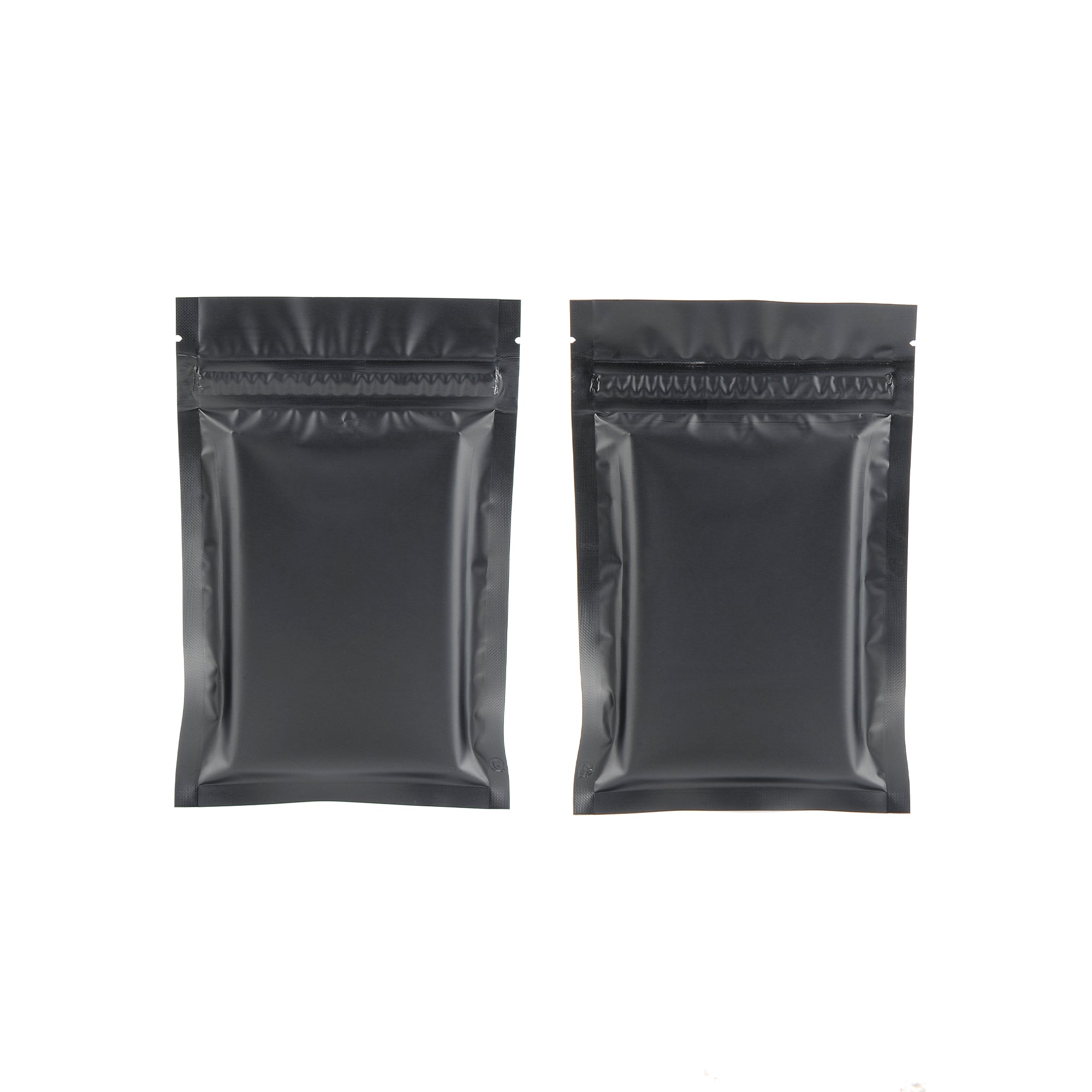 Matte Foggy Night Black Mylar Foil Flat Double Zipper Bags Matte Foggy Night Black Mylar Foil Flat Double Zipper Bags