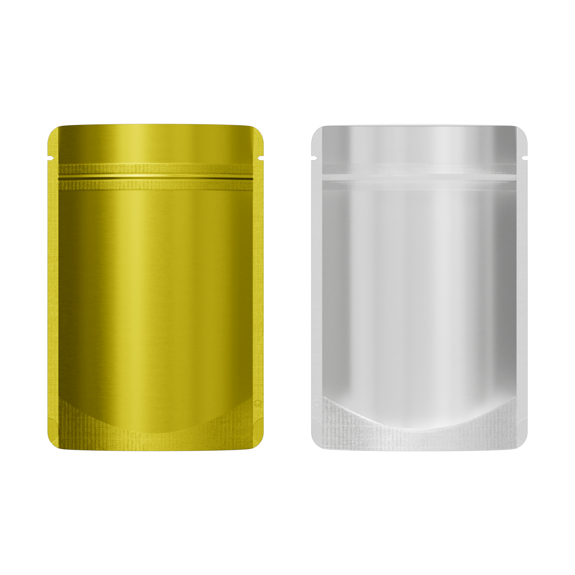 Matte Half Chardonnay Gold Metallic Mylar Stand Strong Bags