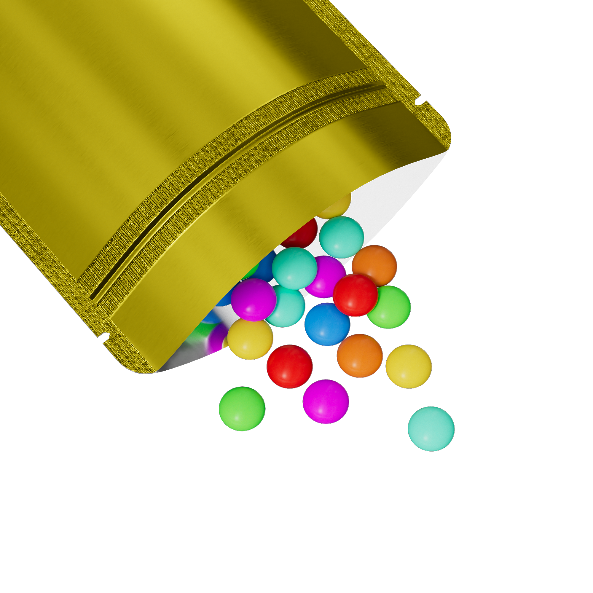 Matte Half Chardonnay Gold Metallic Mylar Stand Strong Bags Matte Half Chardonnay Gold Metallic Mylar Stand Strong Bags