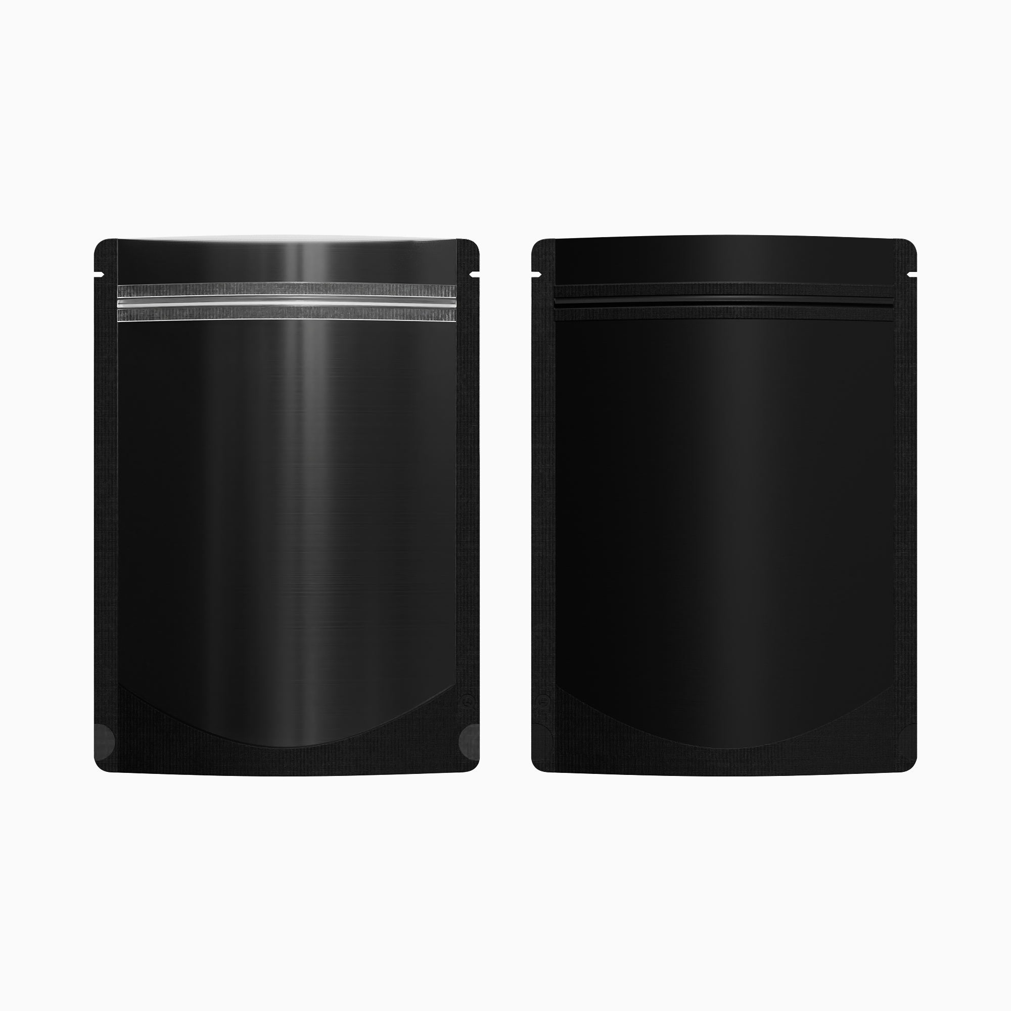 Matte Half Coal Black Plastic Stand Strong Bags with Rounded