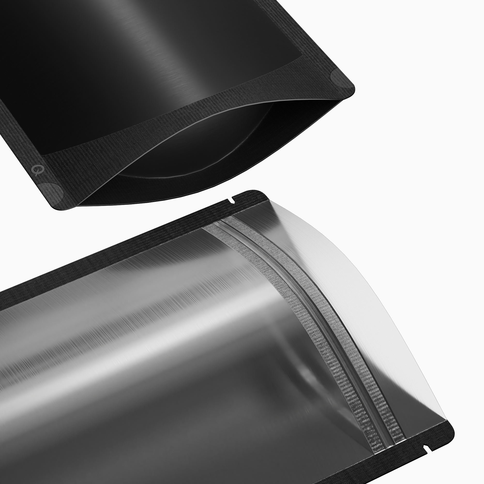 Matte Half Coal Black Plastic Stand Strong Bags with Rounded Matte Half Coal Black Plastic Stand Strong Bags with Rounded