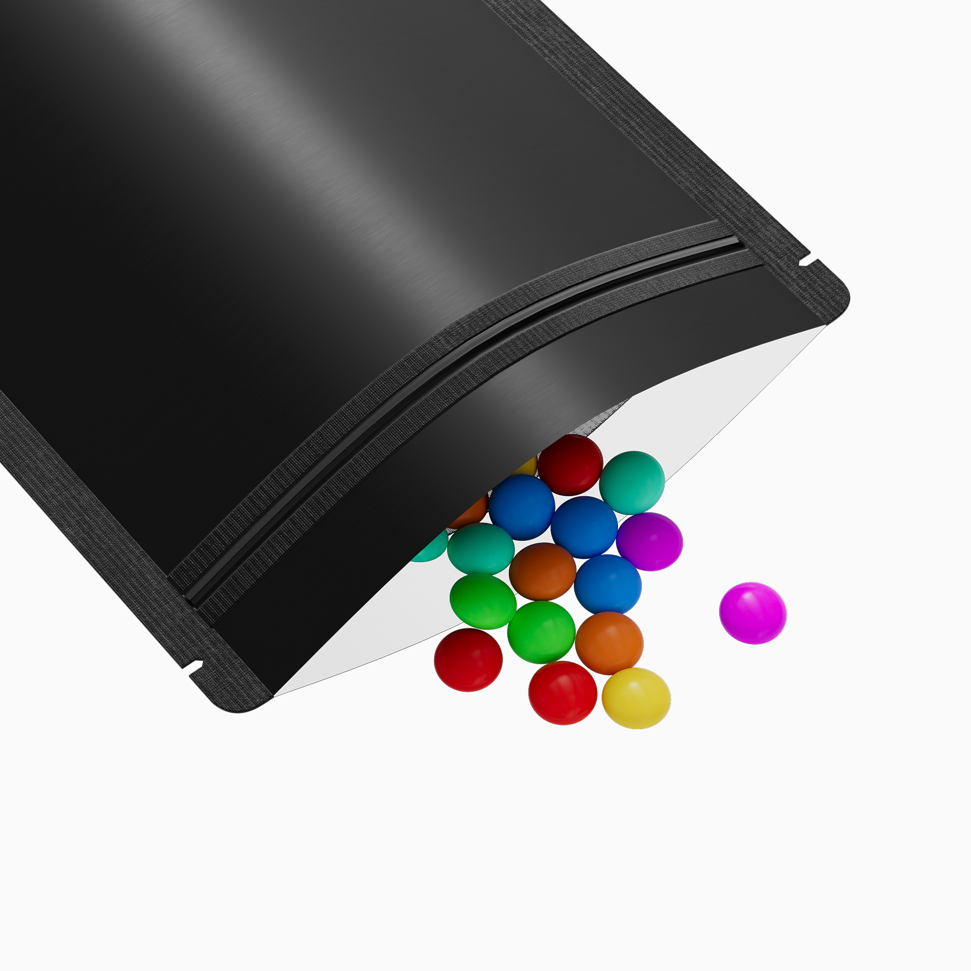 Matte Half Coal Black Plastic Stand Strong Bags with Rounded Matte Half Coal Black Plastic Stand Strong Bags with Rounded