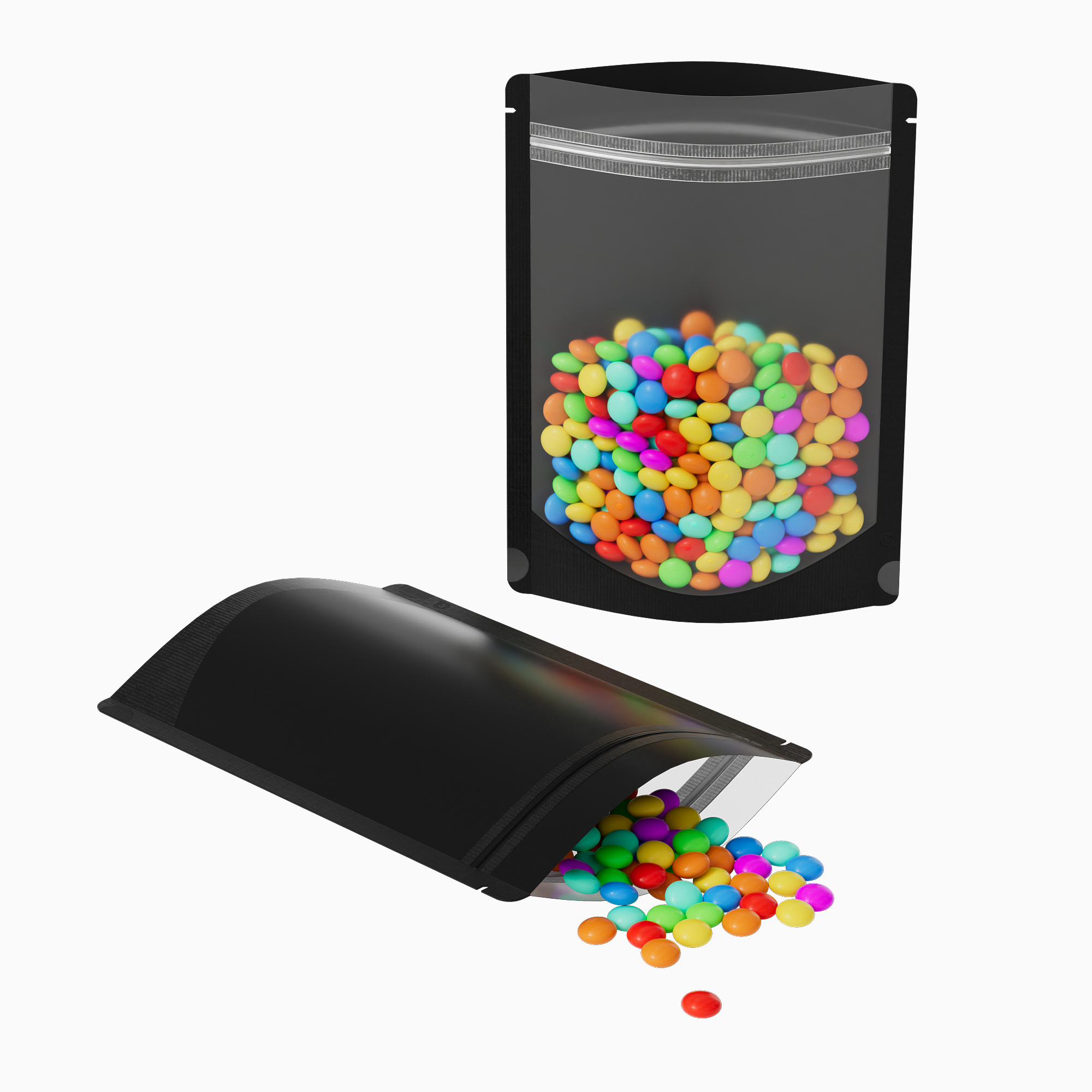 Matte Half Coal Black Plastic Stand Strong Bags with Rounded Matte Half Coal Black Plastic Stand Strong Bags with Rounded