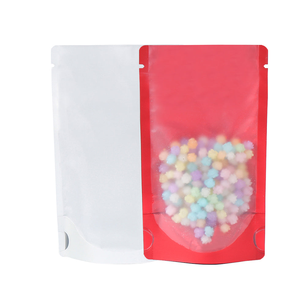 Matte Half Color Plastic Rounded Corners Open Top Stand Up Matte Half Color Plastic Rounded Corners Open Top Stand Up
