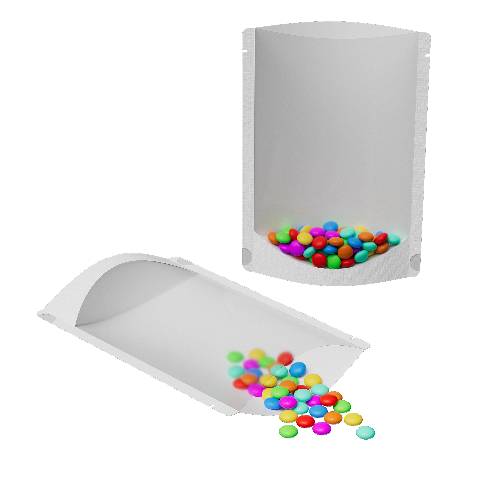 Matte Half Color Plastic Rounded Corners Open Top Stand Up Matte Half Color Plastic Rounded Corners Open Top Stand Up
