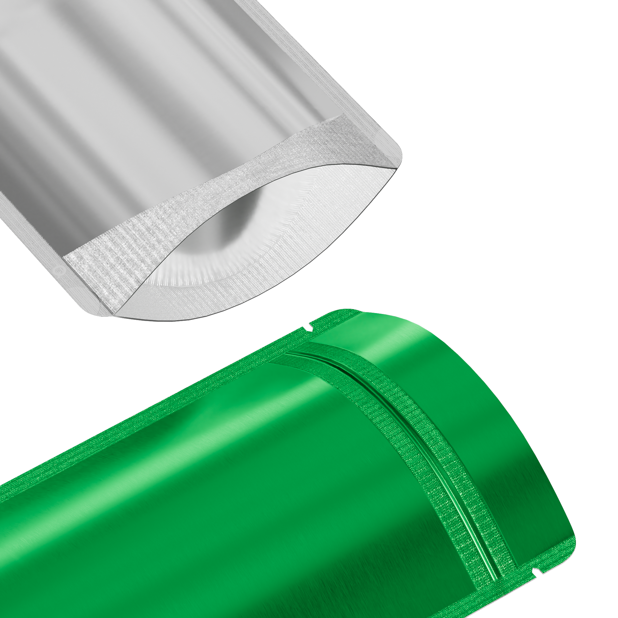 Matte Half Emerald Green Metallic Mylar Stand Strong Bags Matte Half Emerald Green Metallic Mylar Stand Strong Bags