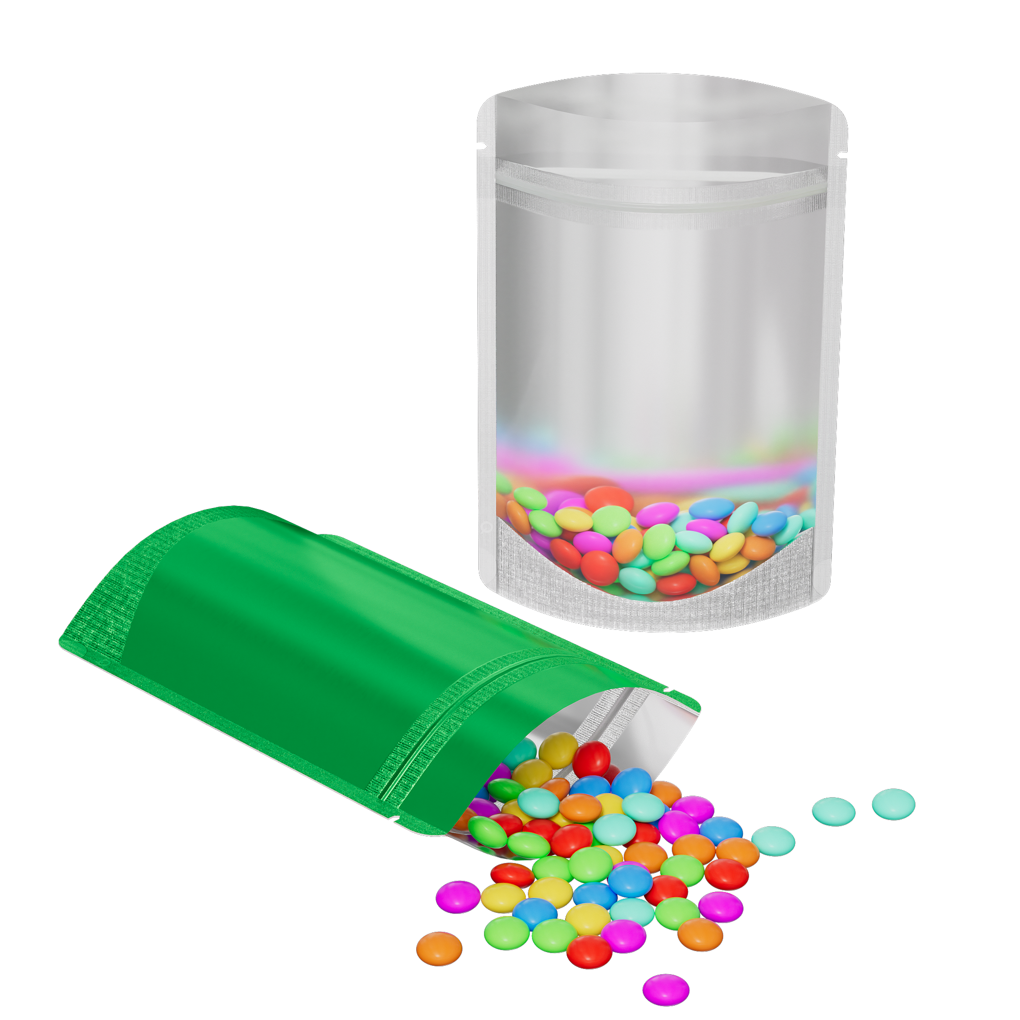 Matte Half Emerald Green Metallic Mylar Stand Strong Bags Matte Half Emerald Green Metallic Mylar Stand Strong Bags