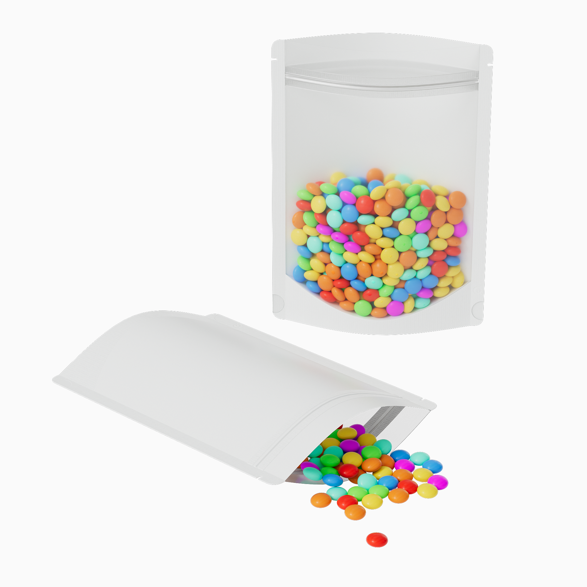 Matte Half Ice White Translucent Plastic Stand Strong Bags Matte Half Ice White Translucent Plastic Stand Strong Bags