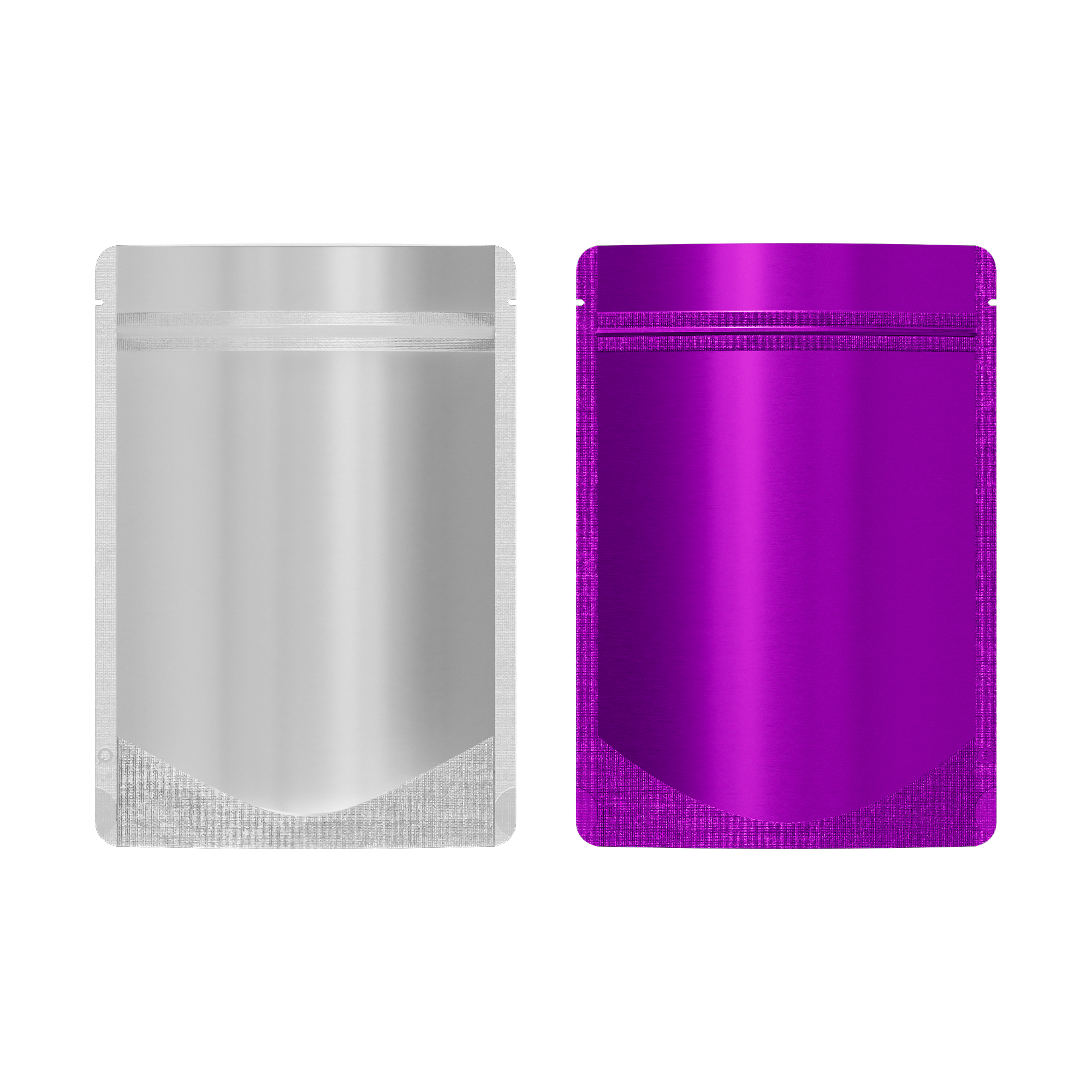 Matte Half Lavender Metallic Mylar Stand Strong Bags with Matte Half Lavender Metallic Mylar Stand Strong Bags with