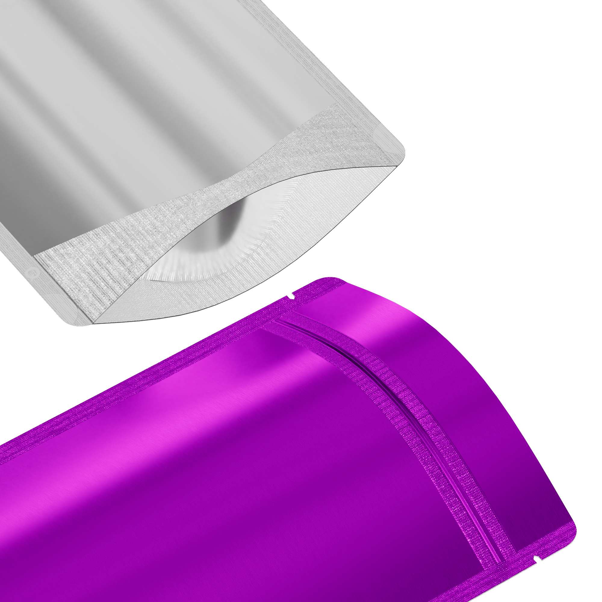 Matte Half Lavender Metallic Mylar Stand Strong Bags with Matte Half Lavender Metallic Mylar Stand Strong Bags with