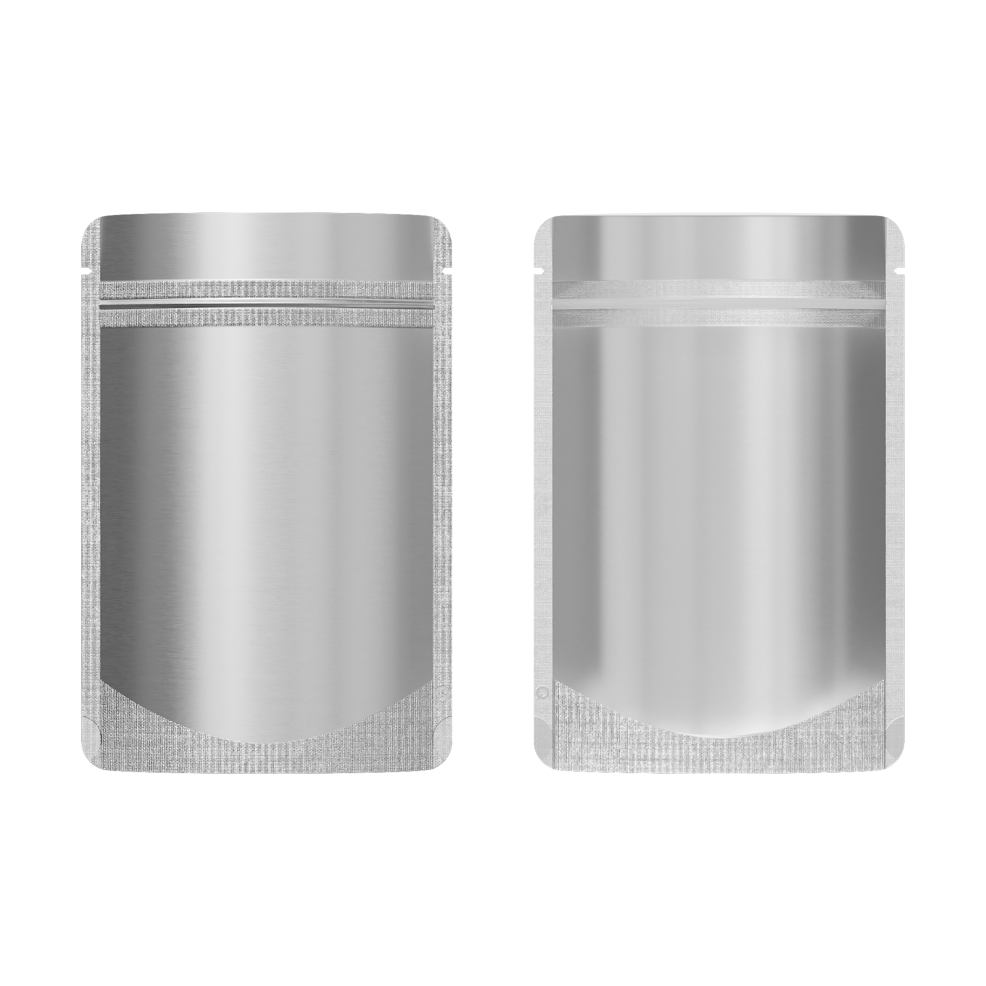 Matte Half Nickel Silver Metallic Mylar Stand Strong Bags